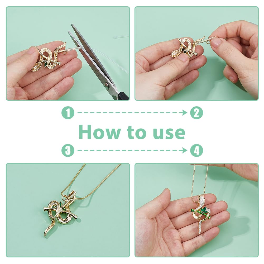 SUPERFINDINGS 4Pcs 2 Colors Alloy Pin to Pendant Converter with 4Pcs Silicone Ear Nuts to Keep the Brooch from Shaking Brooches Pins to Pendant Converters for Changing Brooches