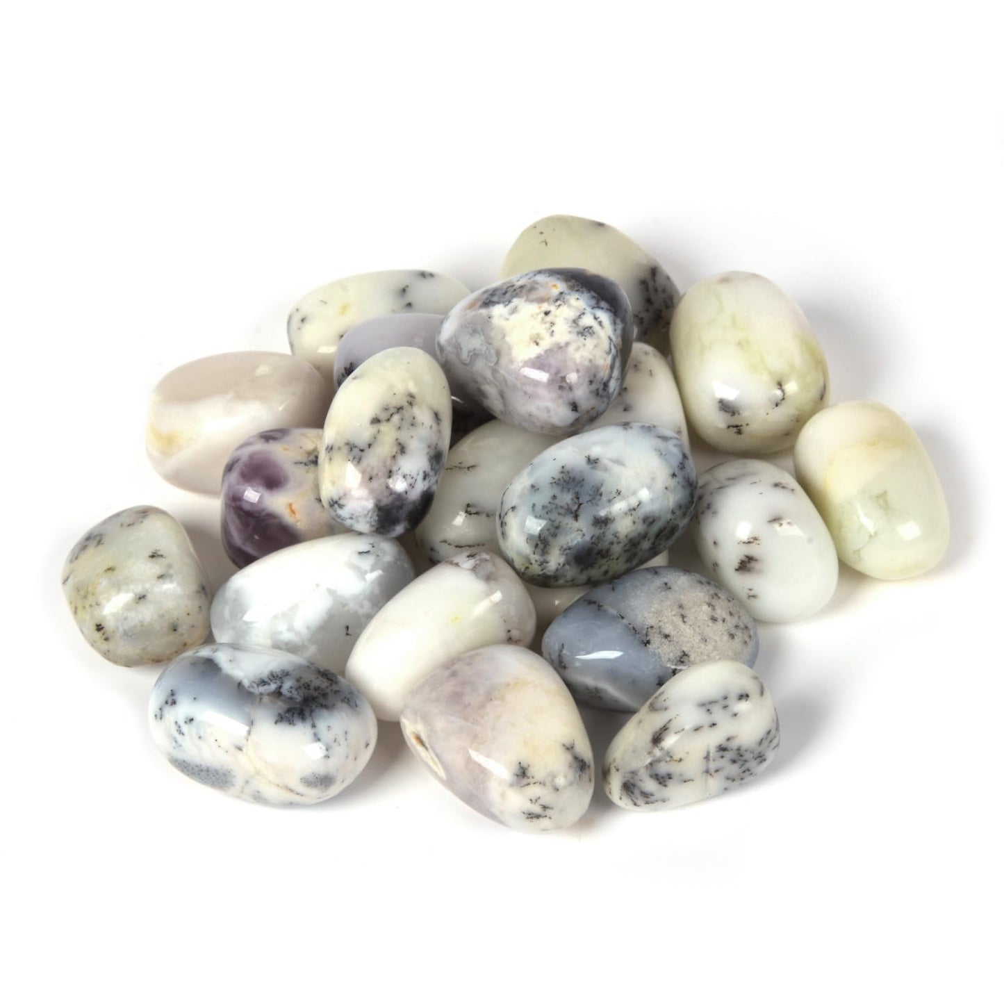 Justinstones 1/2LB White Opal Tumbled Polished Natural Crystal Healing Pocket Stones Rock Collection