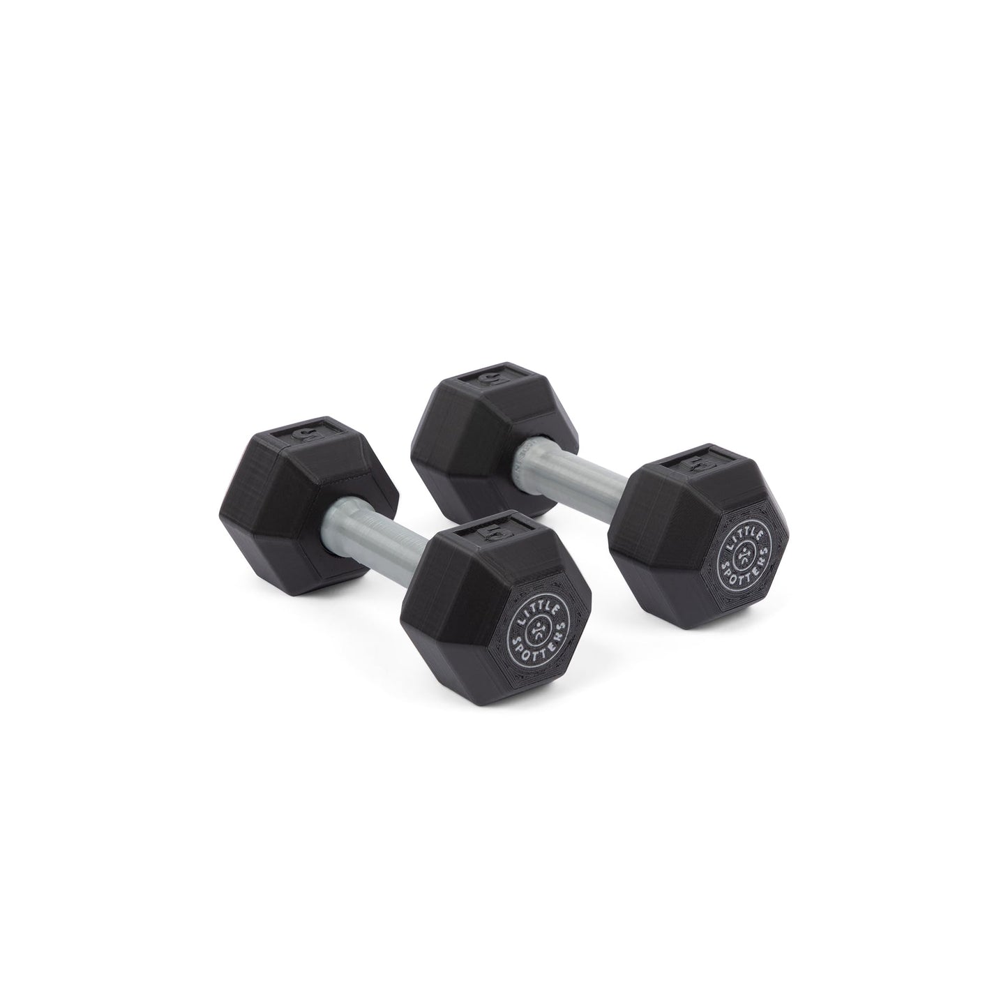 Little Spotters Dumbbell Rattles Set, 2 Pieces, Realistic Looking, Lightweight and Great Sensory Play Toy for Baby Showers and Fitness Loving Parents, 3+ Months, Black, PLA Plastic