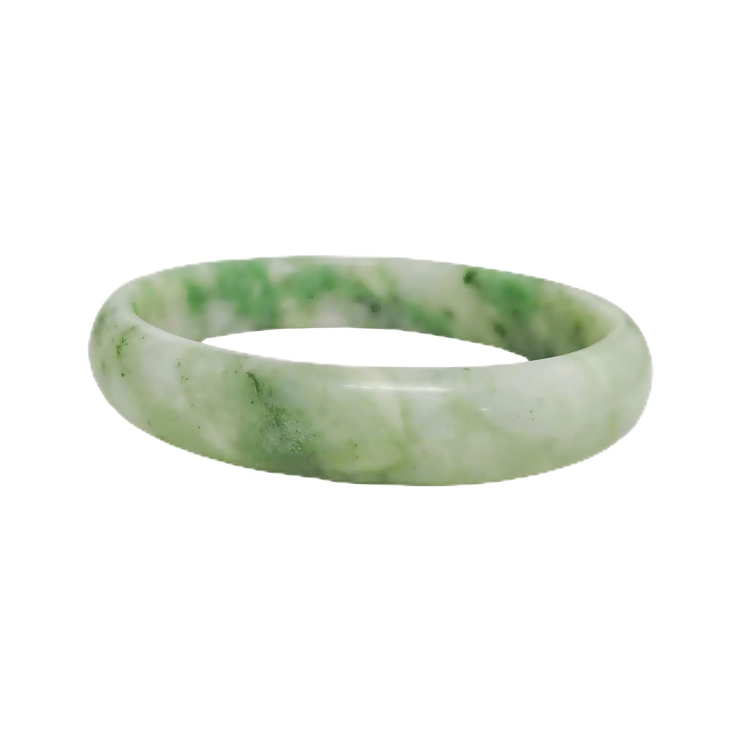 sunglnl Jade Bracelet For Women, Green Stone Bangle Natural Gradient Chinese Style Bracelets With Box Wealth Fortune Healing Protection Good Luck Jewelry Gift (White Green, 64mm/2.51in)