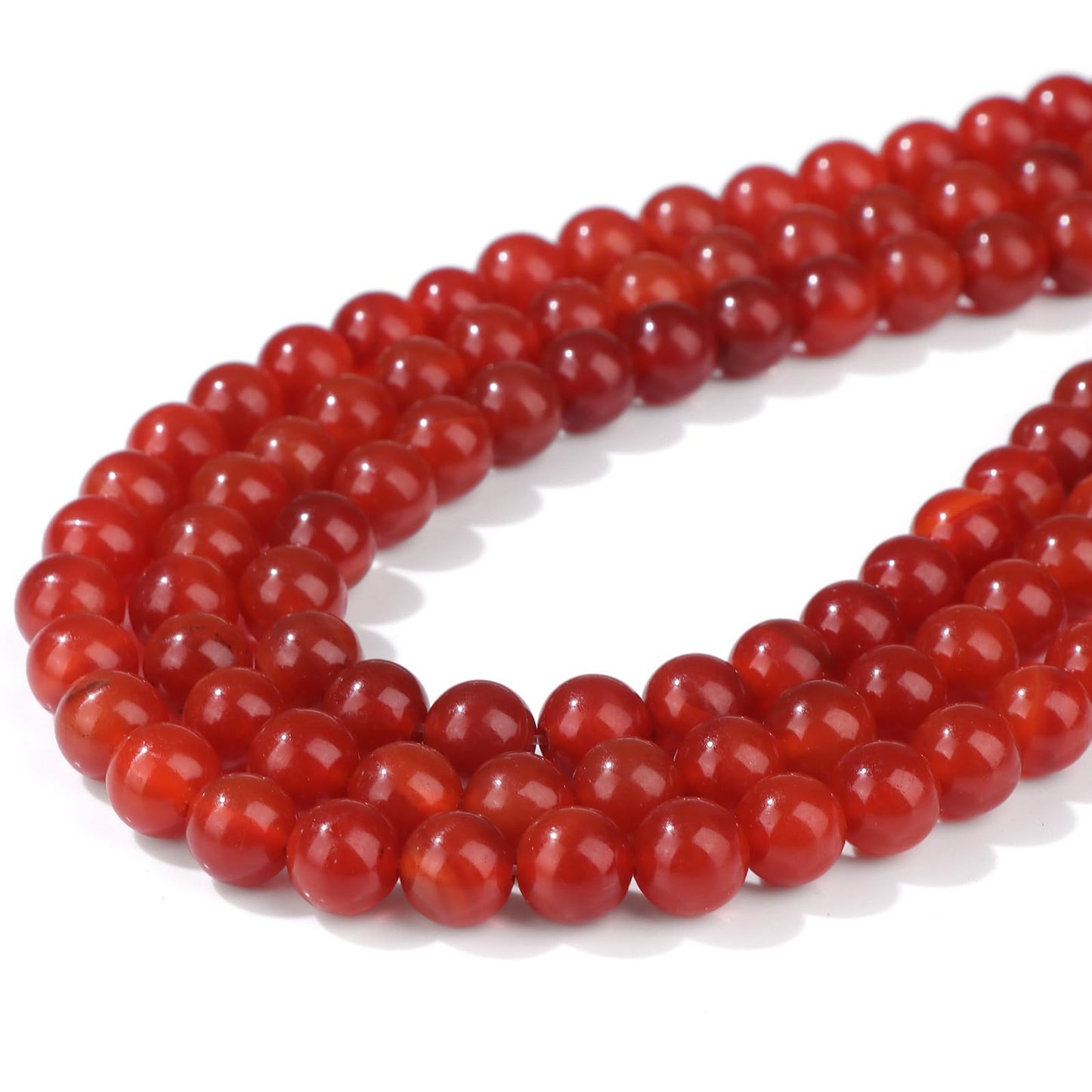 Risyfjew 100PCS 8mm Natural Carnelian Beads Gemstone Round Loose Beads for Jewelry Making Chakra Crystal Stone Beads for Bracelets Necklace Earrings Making Supplies (100pcs/Strand)