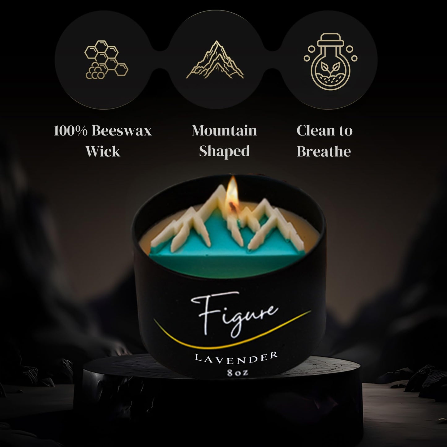 Mountain Lavender Scented Candle – All Natural Aromatherapy for Women, Men, Camping, Outdoor Use | Made in USA | Beeswax & Soy Wax | Rustic Cabin & Farmhouse Decor | Premium Gift Box