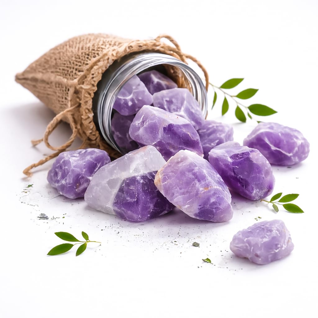 "300 + Carats, 1 Pc Amethyst Rock Rough Stone 4050 mm Raw Crystals Rock Crystals & Healing Stones Rough Gemstones Rock Collection for Beginners Used as Crystal Therapy, Meditation, Reiki"
