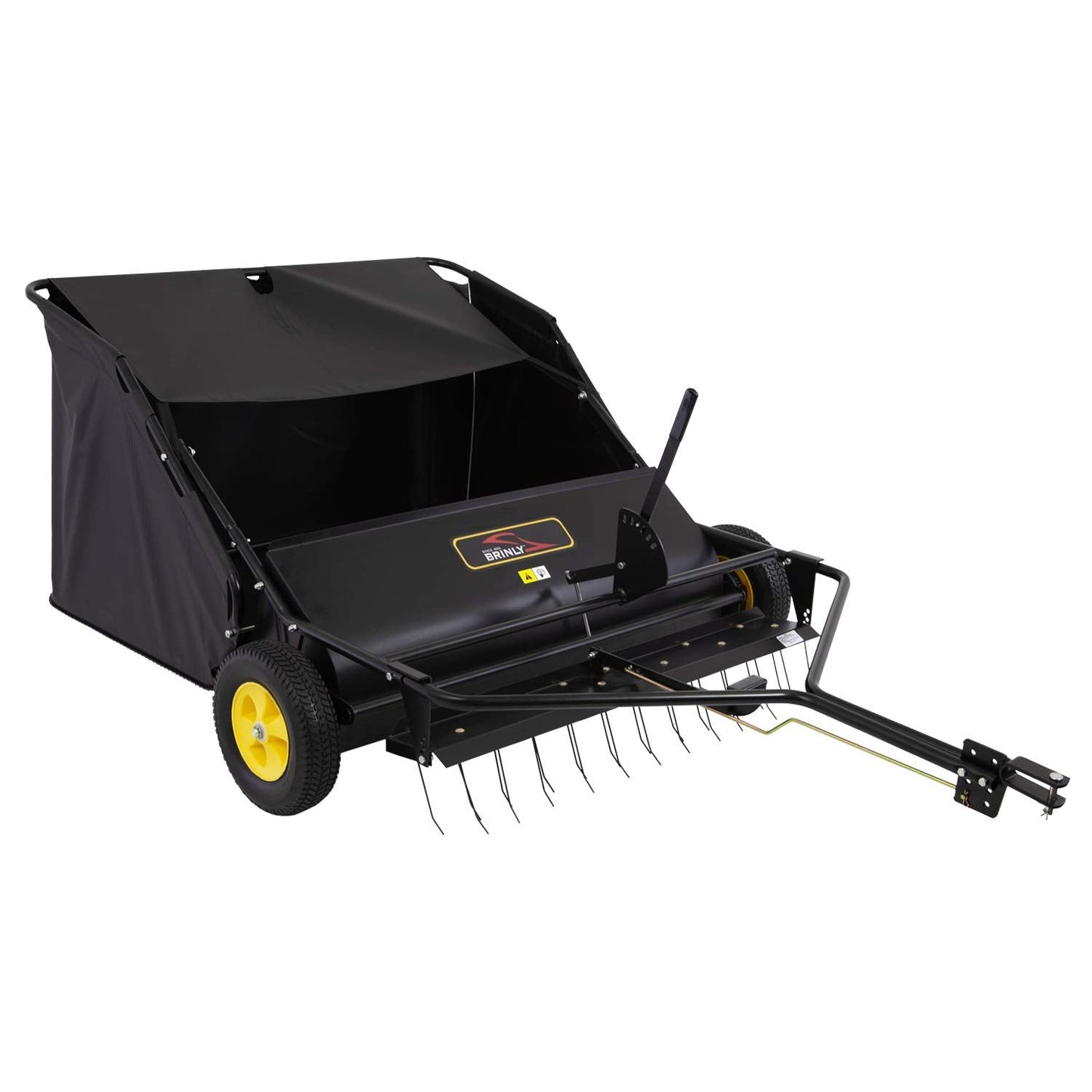 Brinly STS-42BHDK-A 42" Tow-Behind Lawn Sweeper with Dethatcher and Hamper Windscreen