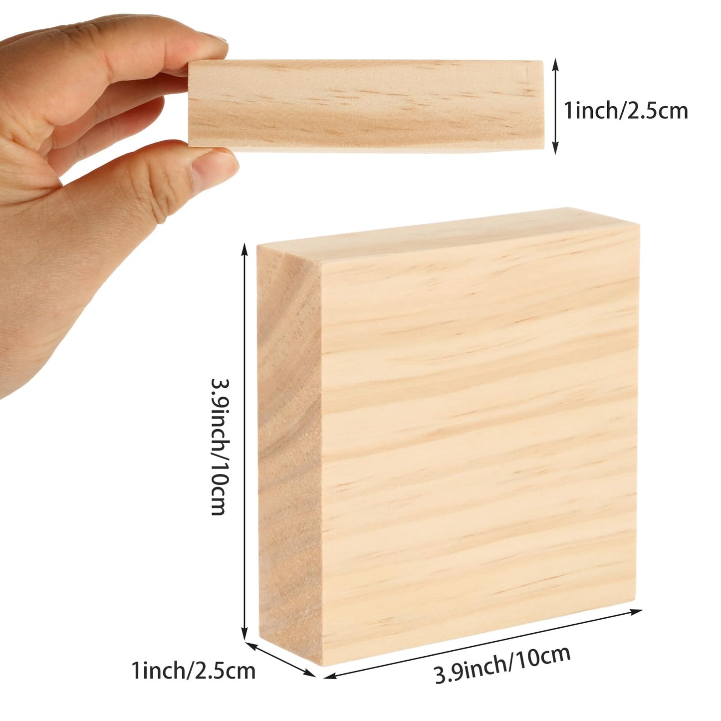 Acrux7 20 Pack 4x4x1 Inch Wood Squares, Unfinished Wooden Panels, Blank Natural Pine Wooden Boards for Crafts, Painting, Laser Engraving, Wood Burning, DIY Coasters
