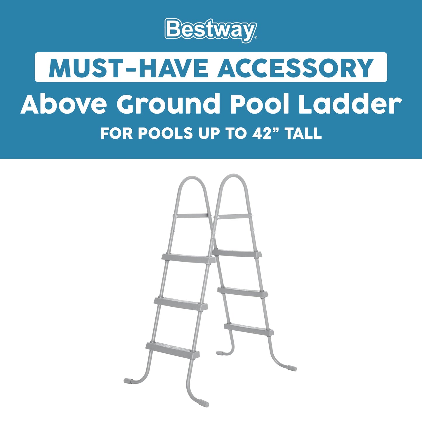 Bestway 58335E-BW 42 Inch Flowclear Above Ground Pool Ladder