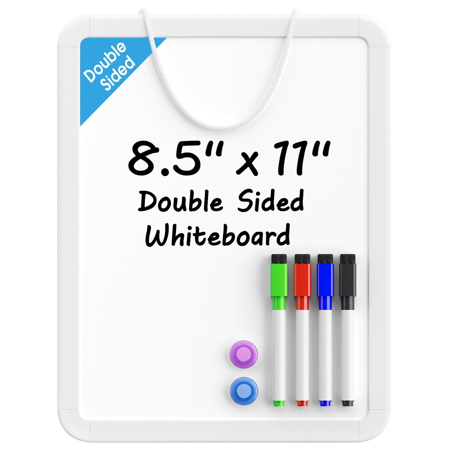 Bundle of 2 Sets- MaxGear 8.5"x11" Dry Erase Board for Wall, Desk, Fridge & 12"x8" Small Magnetic Dry Erase Board Sheet for Refrigerator