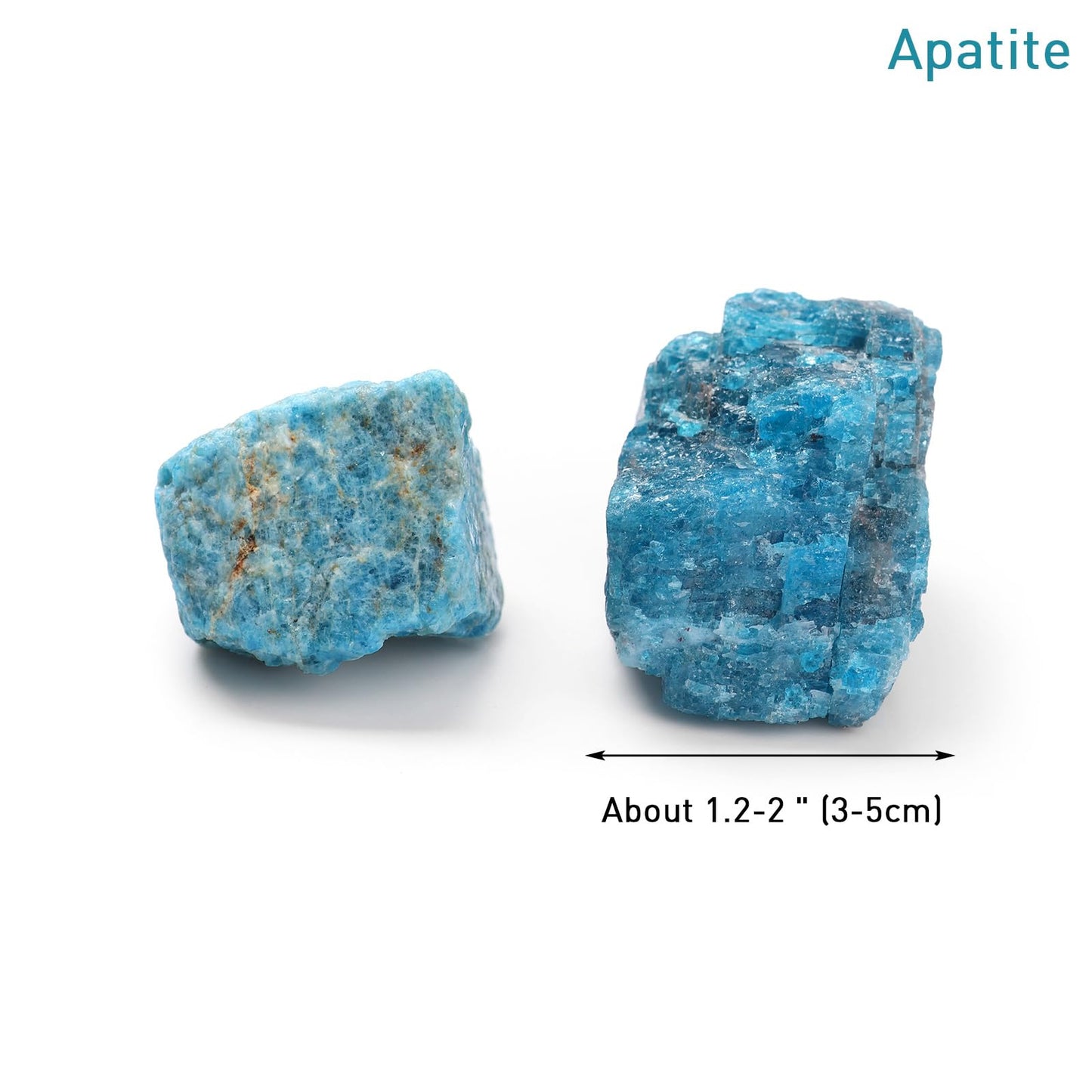 GolbalJew Apatite Natural Raw Crystals 2PCS Healing Crystal Stones 1.2-2.0” Reiki Healing Gemstones for Meditation Chakra Balance Home Decor