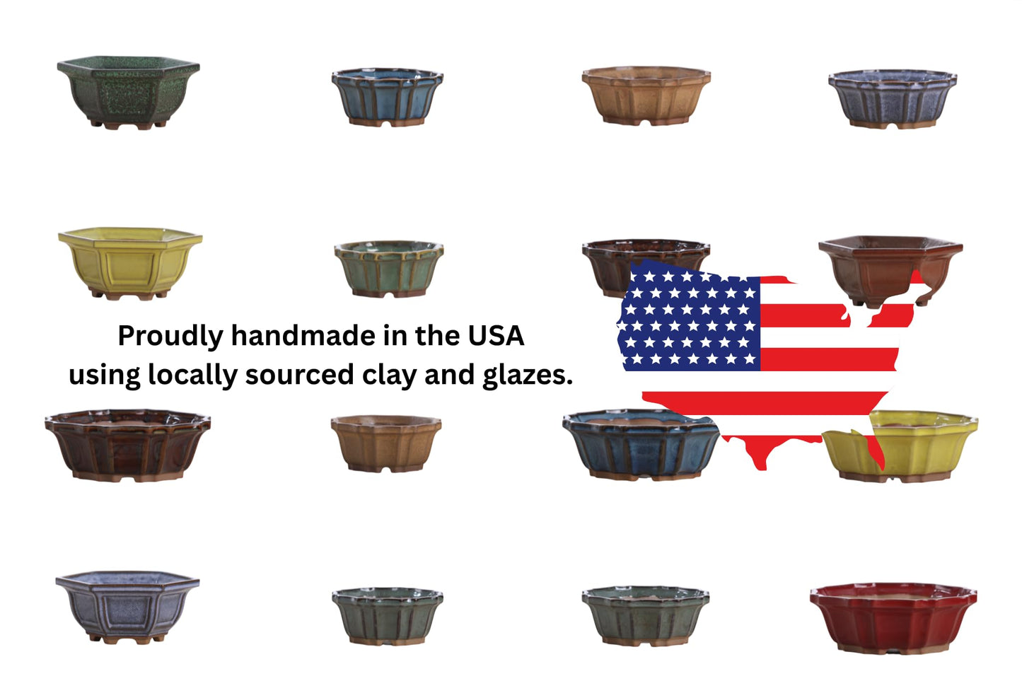 Willow Bonsai Ceramics Flower Design Bonsai Pot, 4.5inch Diameter, Plant Container, Succulant Pot, High Fired Ceramic Stoneware, Frost Proof, Handmade (Denim)