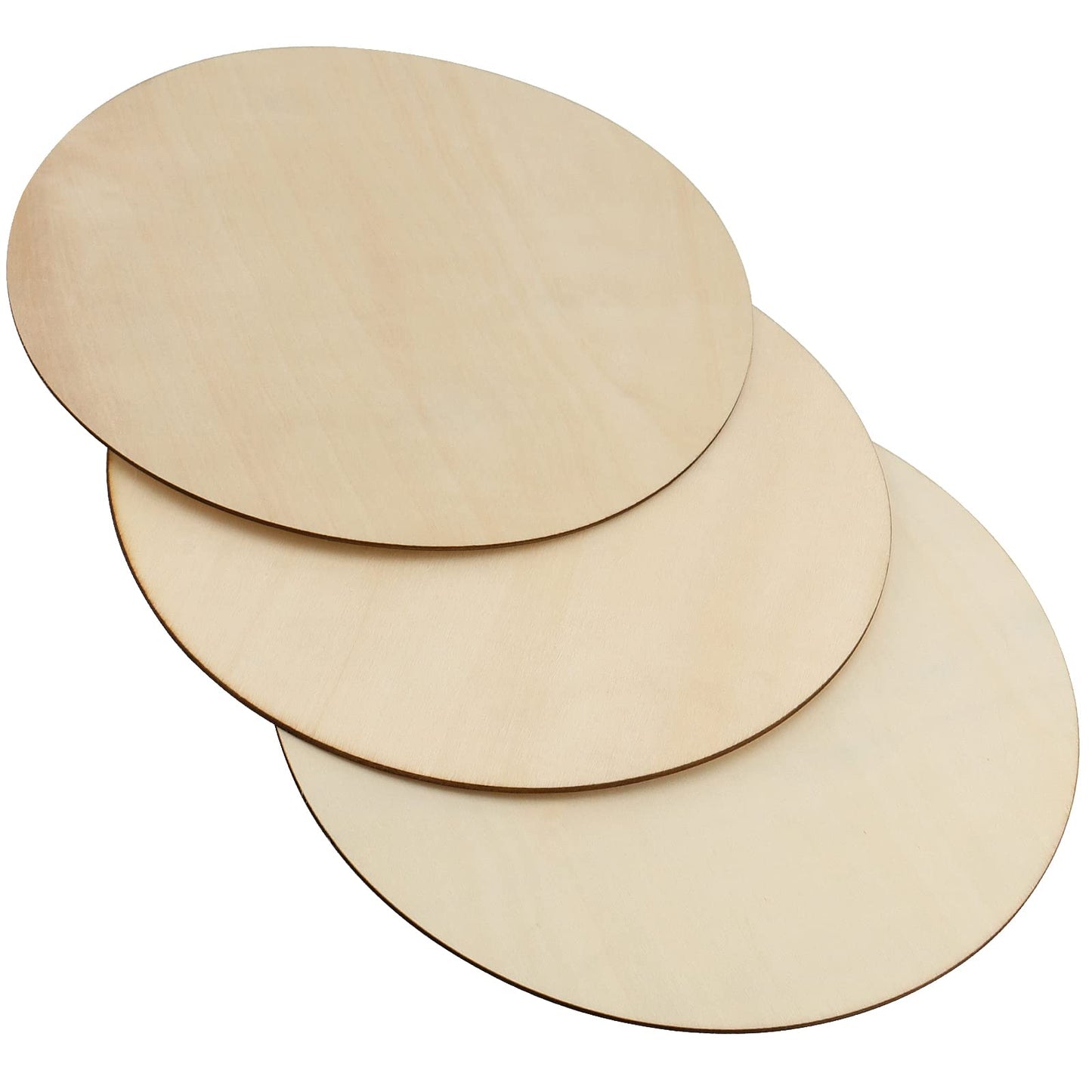 JAPCHET 30 Pieces 10 Inch Round Wood Circles, 1/8 Thick Blank Unfinished Wooden Rounds, Round Wood Discs for Crafts, Door Hanger, Wood Sign