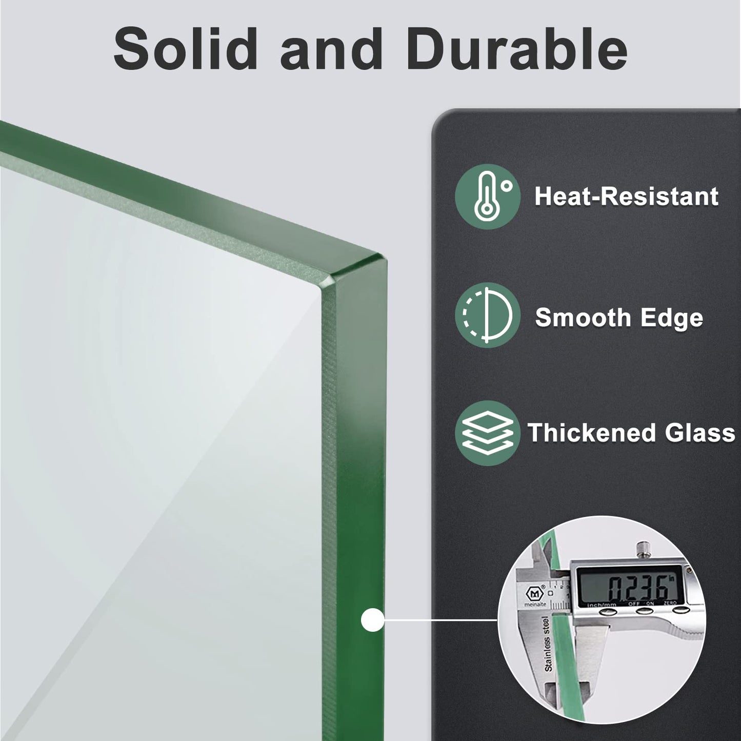 GASPRO 19.5 Inch Glass Wind Guard for Square Fire Pit Table, Thick and Sturdy Tempered Glass Panel with Hard Aluminum Corner Bracket & Rubber Feet, Easy to Assemble