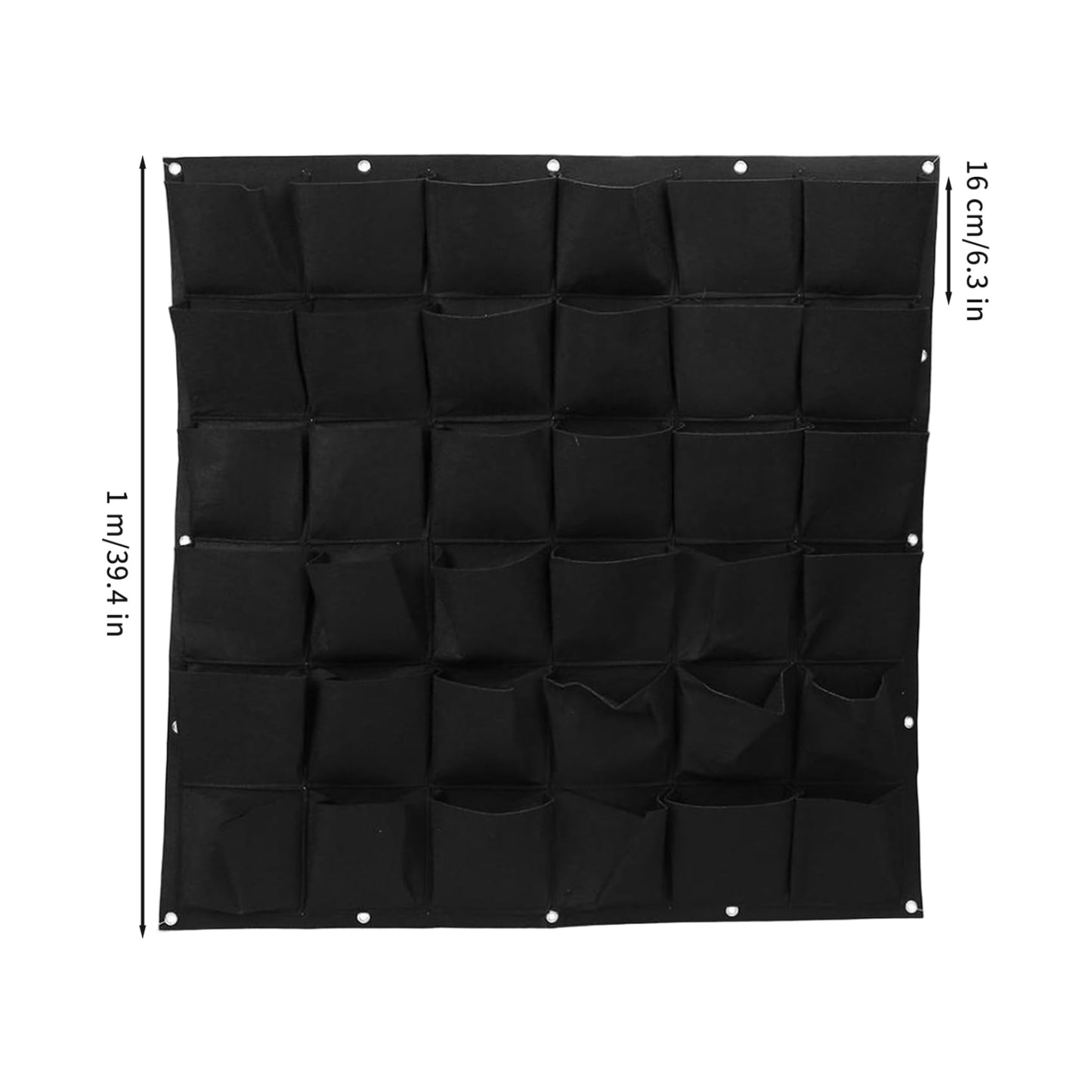 BeVistoso Vertical Garden Planter with 36 Pockets, Living Wall Planter for Indoor Outdoor Use, Thick Non-Woven Fabric Planting Bag (Black, 39.4"x39.4"), Vertical