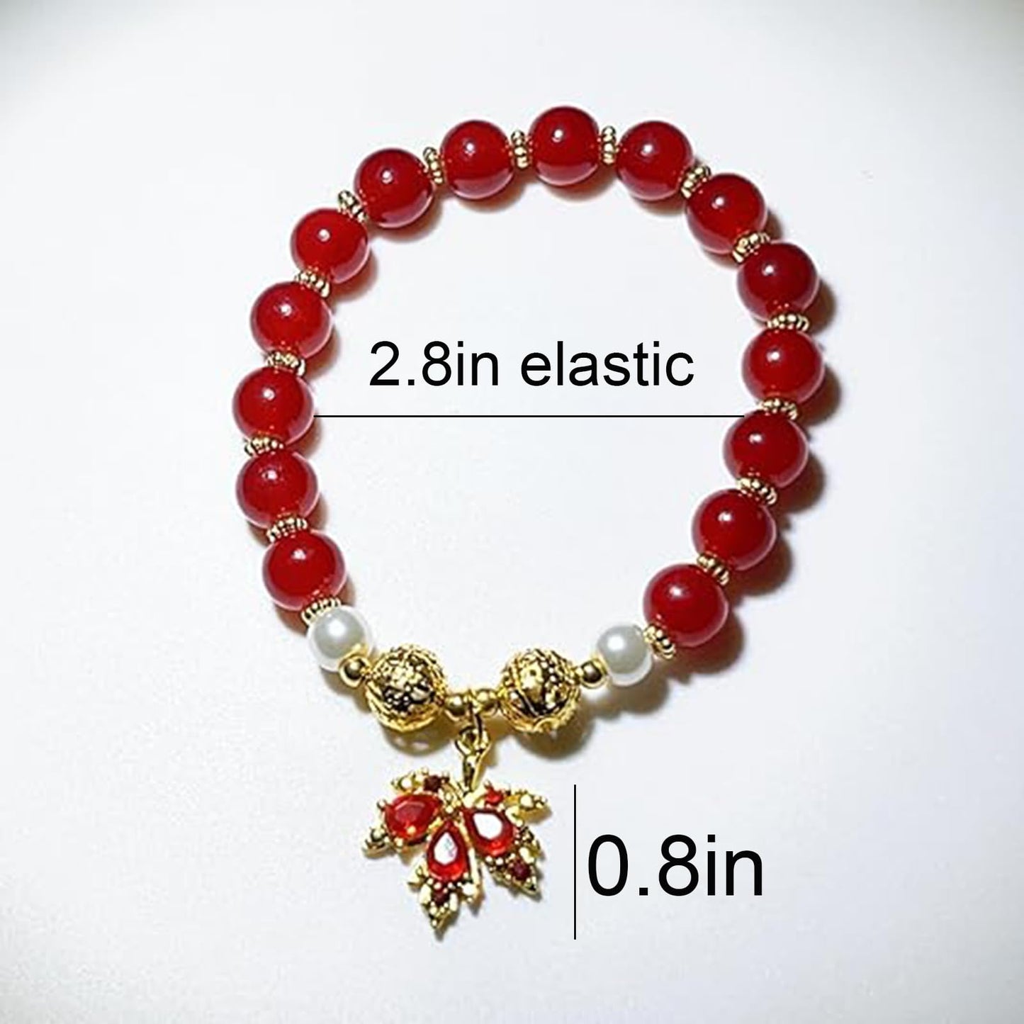 WETMT Fall Bracelet for Women Crystal Maple Leaf Charms Bracelet Gold Red Jade Stretch Bracelet Autumn Thanksgiving Beaded Bracelet Natural Stone Bracelet Vintage Fall Jewelry