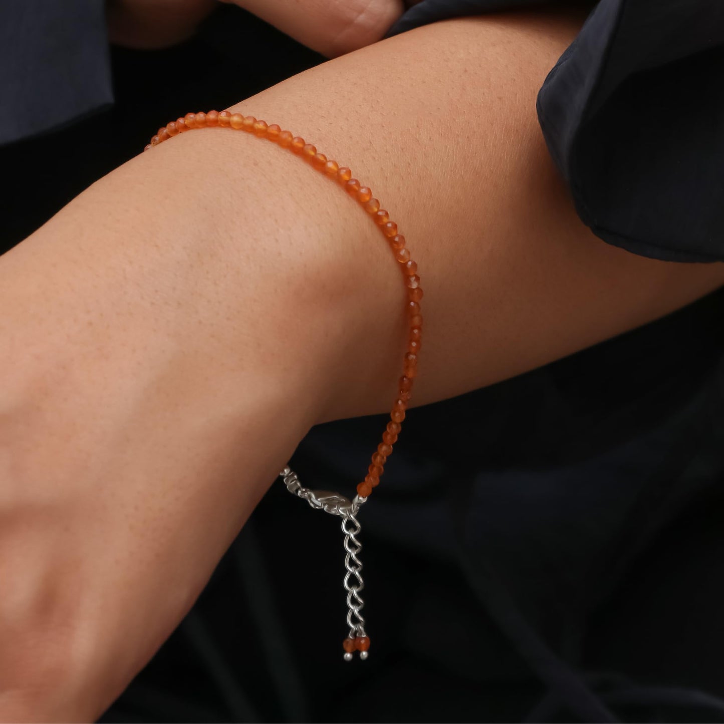 Gempires Handmade Pink Opal Gemstone Beaded Bracelet for Women | 2.4–2.5 mm Faceted Natural Stone | Adjustable 7+1 Inch Silver Plated Chain | Dainty Minimalist Stacking Jewelry | Soft Pink Stone Gift