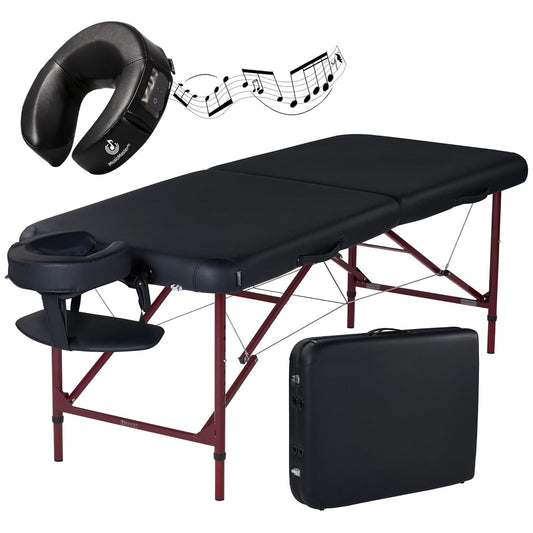 Master Massage Zephyr Lightweight Portable Massage Table Package with Extra Music Master Crescent Round High Fidelity Sound Face Cradle Cushion