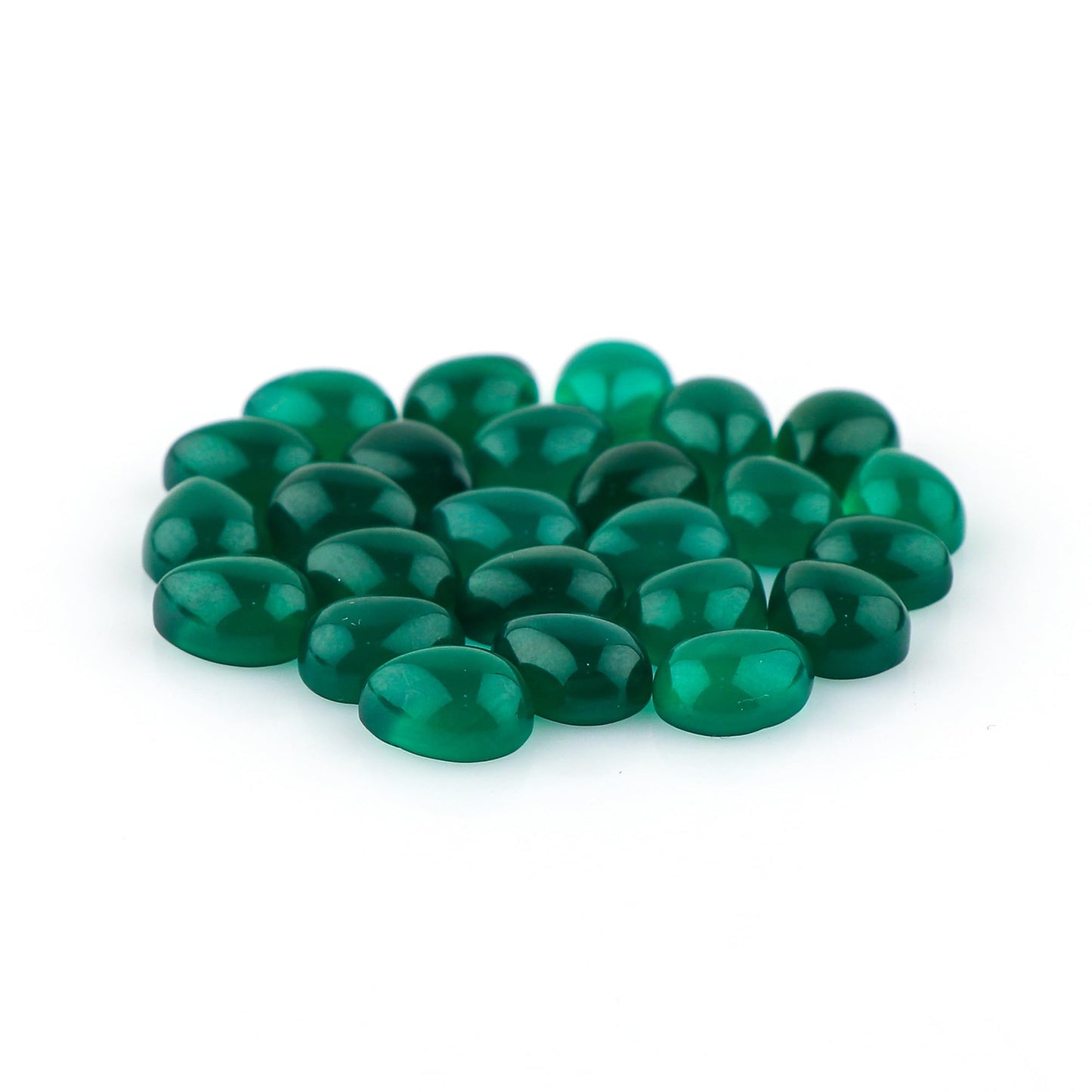 CRYSTALIS 22+pcs Natural Green Onyx Loose Gemstone Wholesale Bulk Cabochons Jewelry Making Supply, Chakra Healing Polished Stones, Wire Wrapping, DIY, Gem Collection, 9x7mm Pear