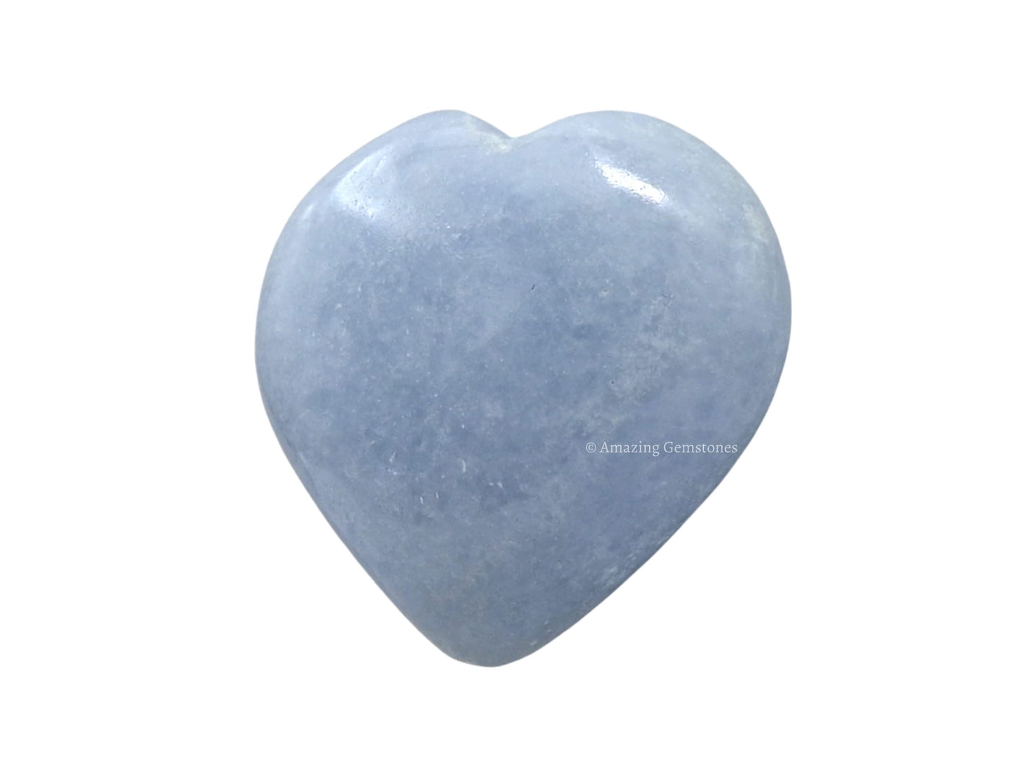 Amazing Gemstone Blue Calcite Celestite Crystal Heart Palm Stone - Pocket Massage Worry Stone for Natural Body Chakra Balancing, Reiki Healing and Crystal Grid