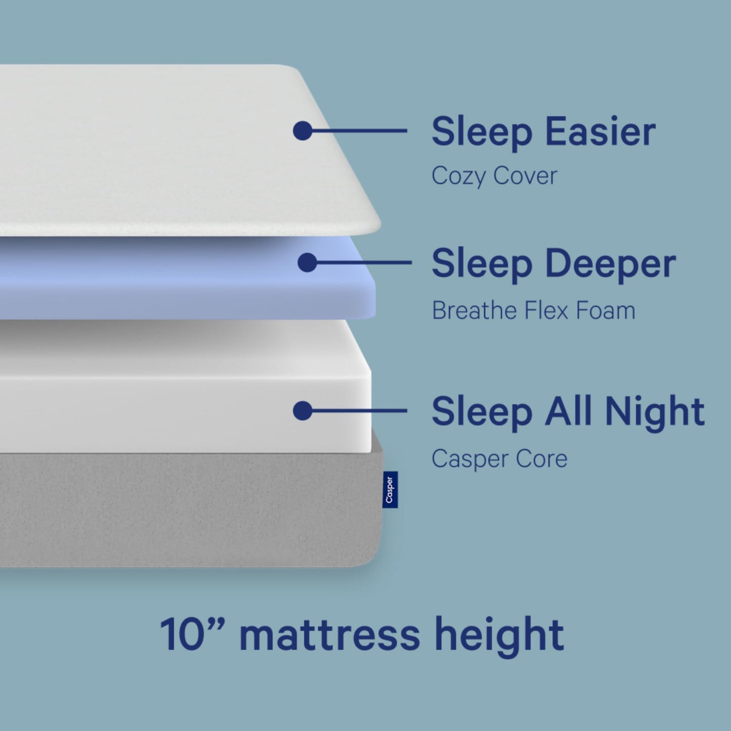 Casper Sleep Element Full Mattress - Medium Feel - Motion Isolation - Breathable, Cooling Memory Foam - 100-Night Trial - CertiPUR-US