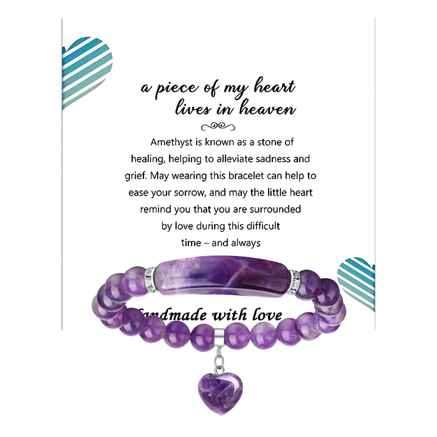 Embtrem Healing Stone Bracelets Amethyst Bracelet Chakra Bracelets Gift for Women Jeweler Gifts