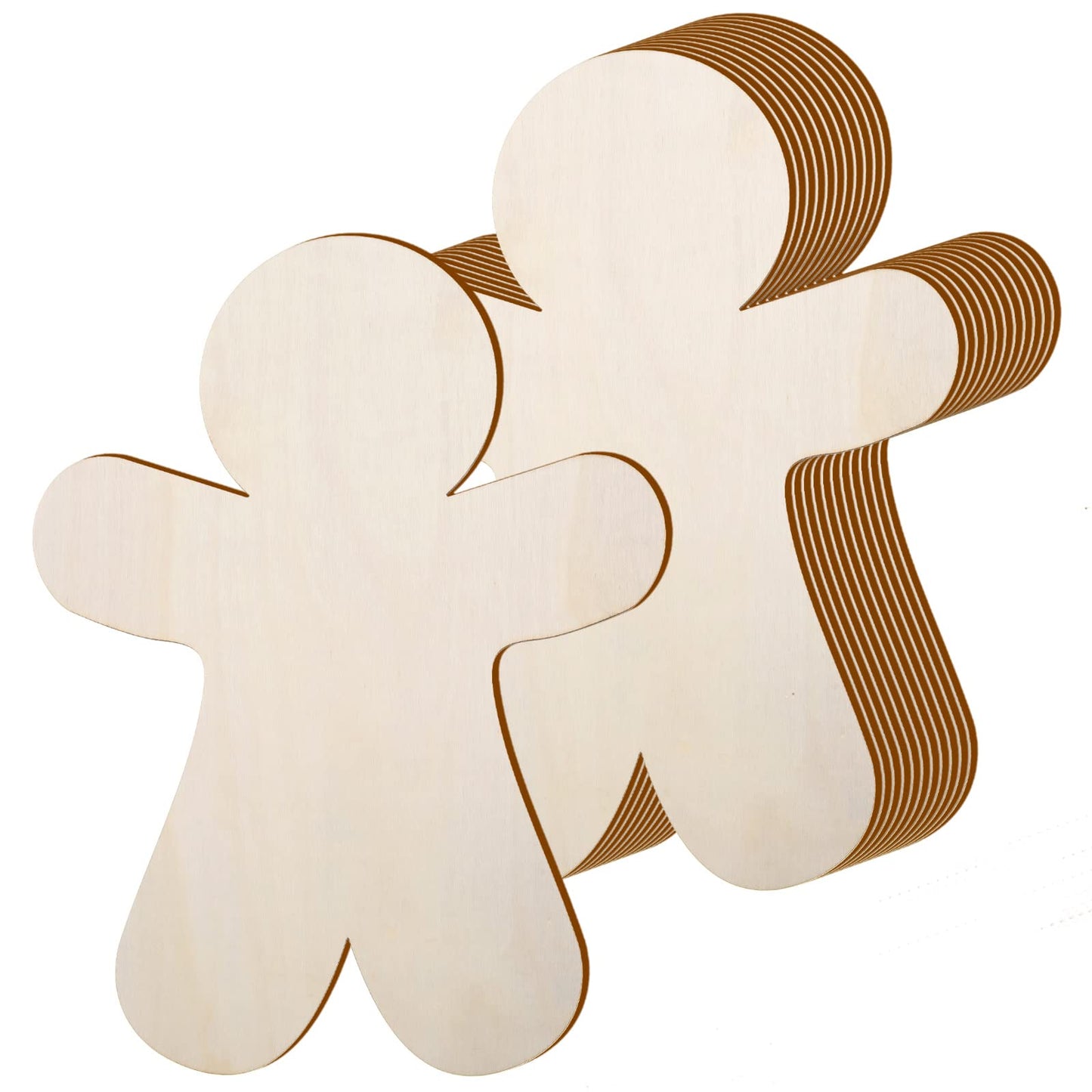 12 Pcs Large Wooden Gingerbread Man Cutouts, 12 Inch Unfinished Wood Gingerbread Man Shaped Ornaments Blank Christmas Decorations for DIY Crafts Xmas Winter Party Decor Door Hanger, 5mm Thick