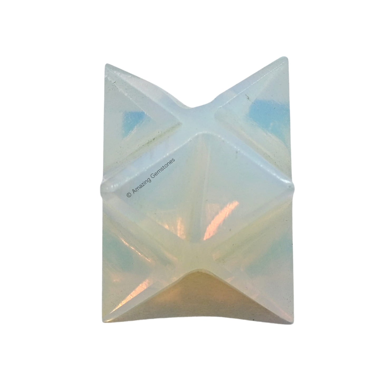 Amazing Gemstone Opalite Merkaba Crystal - 1 Inches Metaphysical Merkaba Star for Meditation - Energetic Tetrahedron Crystal and Healing Stones for Spiritual Growth and Healing (20-25mm)