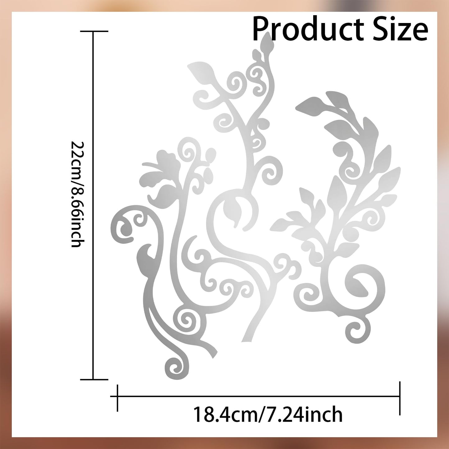 PLIGREAT 2 Pack Silver Flower Vine Guitar Guard Board Stickers Removable Guitar Decals DIY Gifts for for Bands Electric Bass Acoustic Guitars Players String Instrument Decoration Guitars Panel Sticker