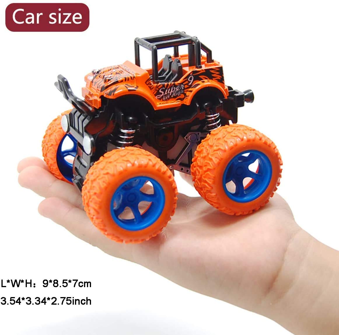 ANAOER 4 Pack Monster Trucks Toys for Boys 2 3 4 5 6 Year Old, Friction Powered Pull Back Car Toys for Toddlers Kids Ages 2-3-5-7, Best Birthday Christmas Party Gift for Boys and Toddlers