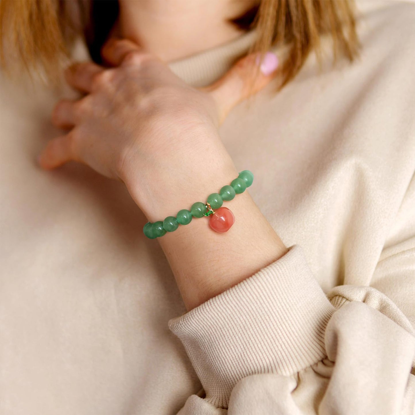 GolbalJew Healing Bracelet For Women Anxiety Jade Beaded Bracelets Teacher Gifts Jewelry Healing Stone Green Aventurine Bracelet Stress Relief Yoga Beads Chakra Bracelets Gifts For Women