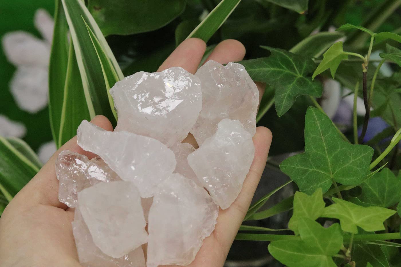 YATOJUZI Clear Quartz 1lb Bulk Natural Healing Crystals Raw Rough Rocks Stones Sets for Cabbing Tumbling Cutting Lapidary Polishing Reiki Crytsal Healing Wire Wrapping Decoration Gemstone