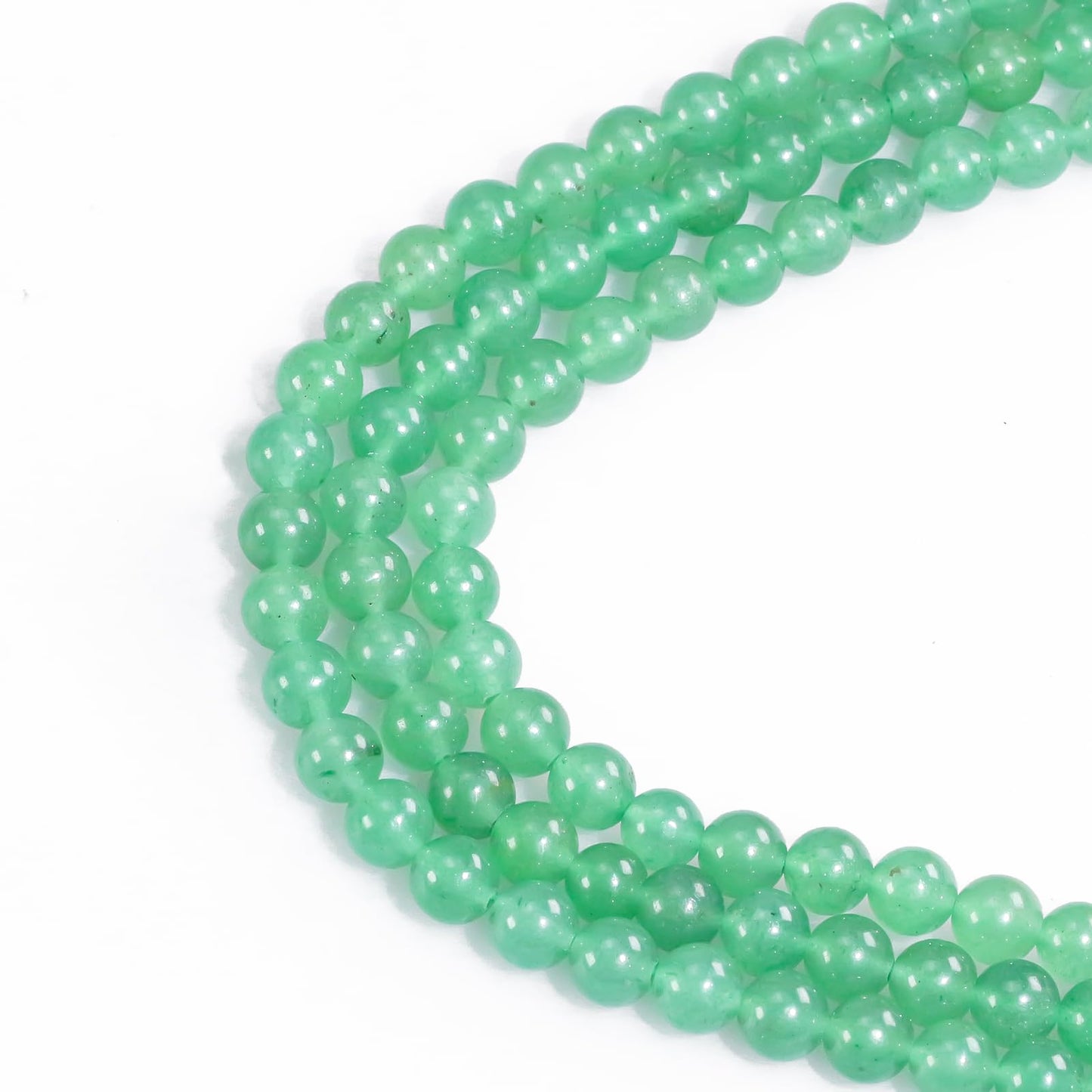 6mm Natural Gemstone Round Green Aventurine Loose Beads for Jewelry Making Bracelets Necklace Earrings Art Craft (60-62pcs/strand)