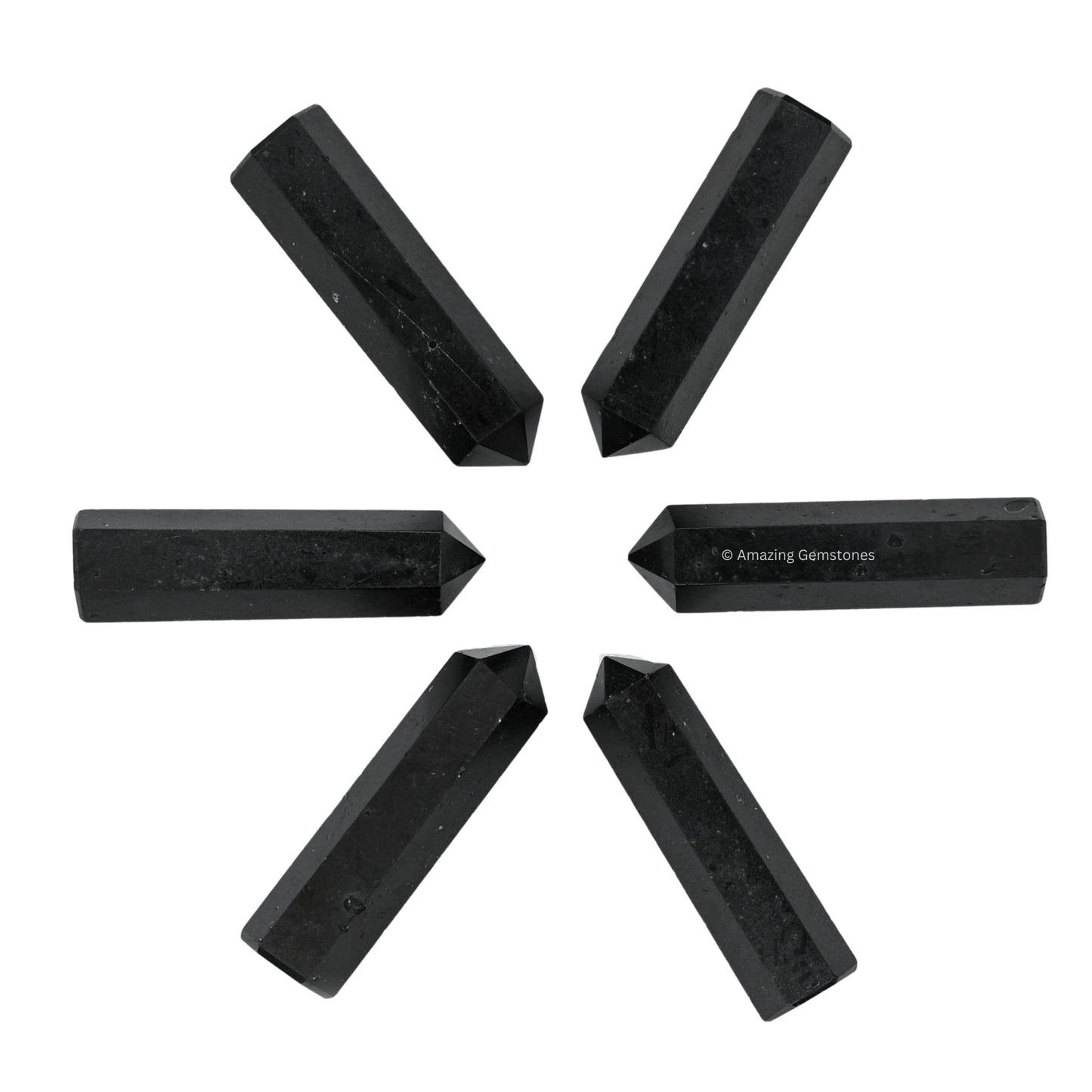 Amazing Gemstone Black Tourmaline Crystal Points Bulk Healing Crystals and Stones - Pack of 3 Single Terminated Healing Wand Point Bulk Crystals for Crafts, Crystal Grid, DIY Work - Premium Crystals