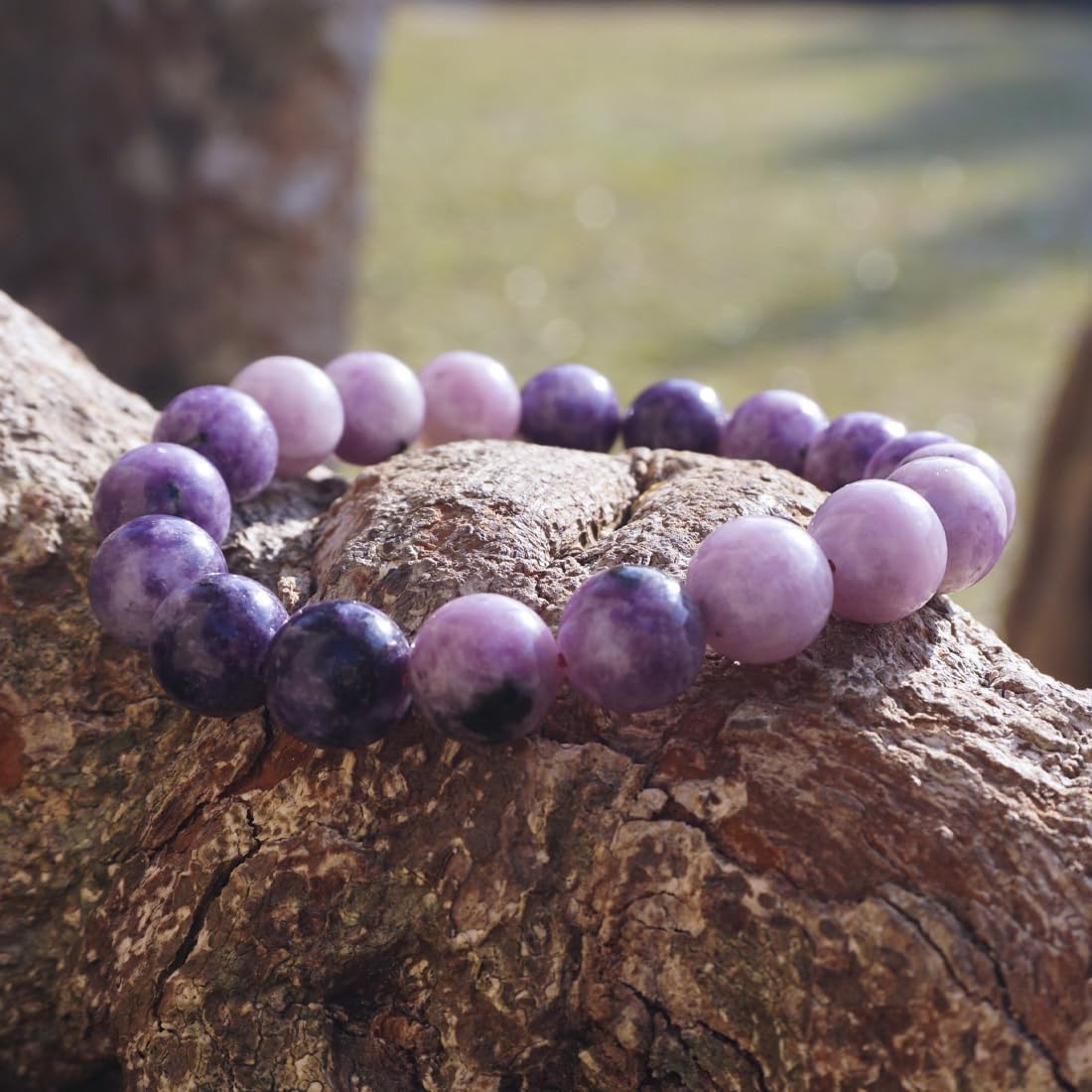 10mm Lepidolite Crystal Bracelet for Women Men | Natural Adjustable Handmade Lithium Purple Crystal Jewelry | Anxiety Relief & Stress - Emotional Balance | Fit for 7-8 inch Wrist