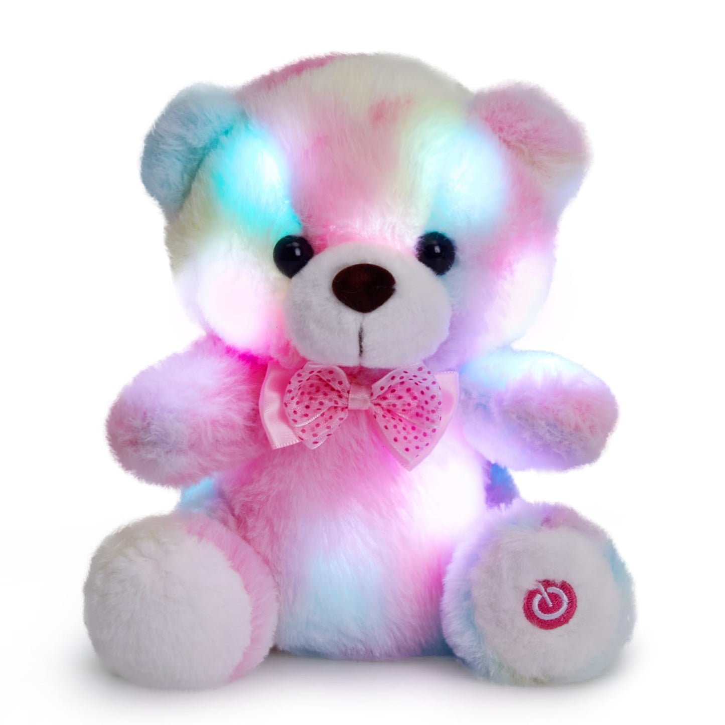 BSTAOFY Light up RainbowTeddy Bear LED Stuffed Animal Soft Nightlight Glow Bear Plush Toy Gifts for Kids Mom Girls Birthday Valentines, 8"