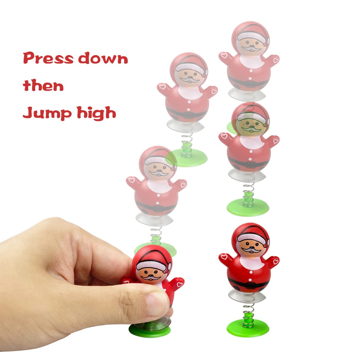 QINGQIU 24 PCS Christmas Jumping Popper Toys for Kids Boys Girls Christmas Stocking Stuffers Party Favors Gifts Games
