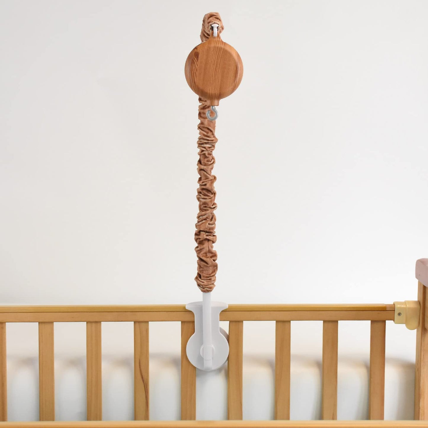 HLEEDUO Crib Mobile arm with Music Box, Baby Mobile arm with Motor Spinner.28 Inch Wooden Universal Mobile arm for Crib Nursery Decor Mobile arm. Nursery Mobile Attachment.