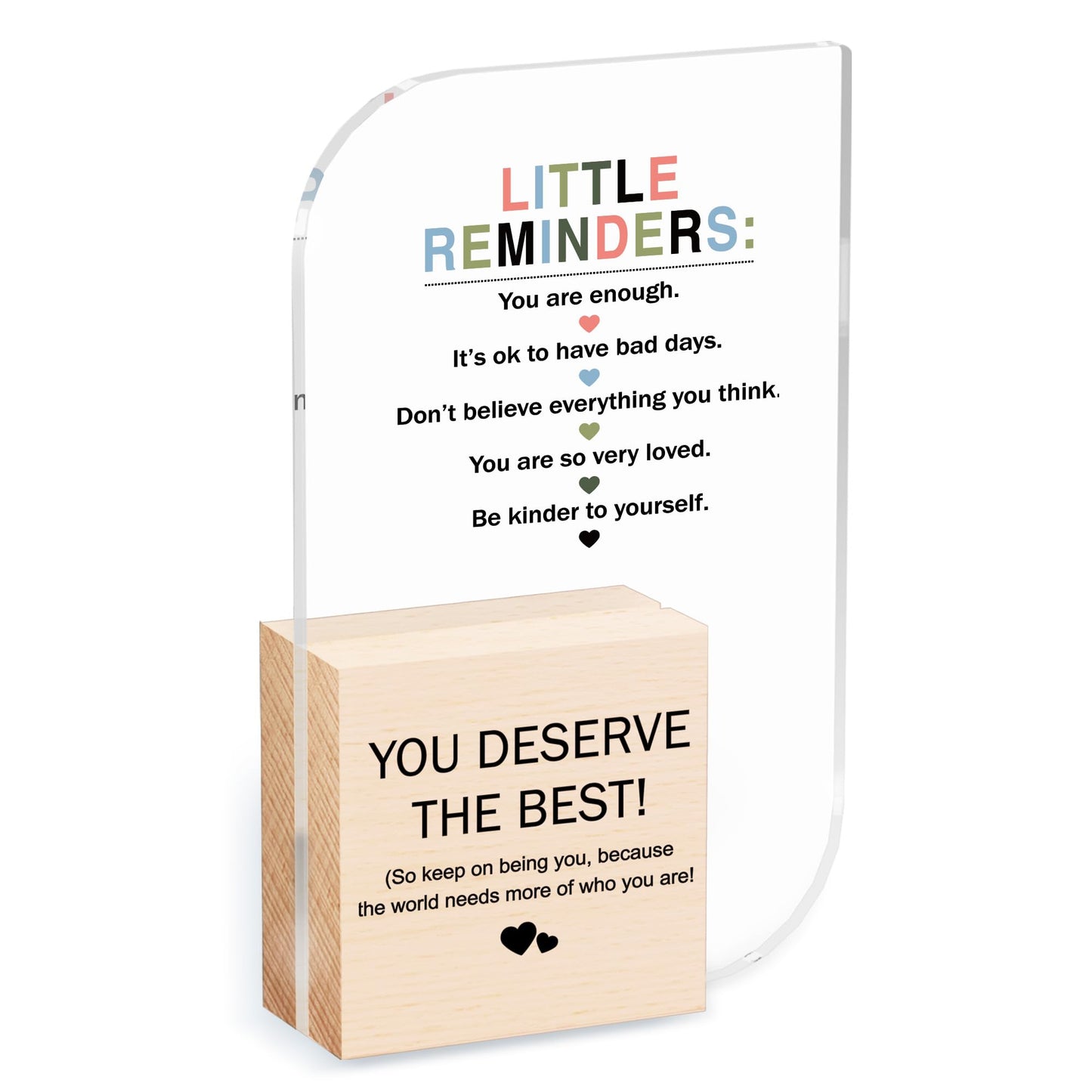 Office Desk Decor For Women, Cute Gifts, Little Reminders Sign For Female Men, Positive Affirmations Decors, Motivational Acrylic Plaque Gifts(6.7 x 4.1 inches) -A-03
