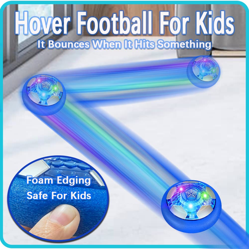 JRD&BS WINLAir Floating Hover Soccer with LED Lights - Battery Powered Football Toy with Soft Foam Bumper for Indoor/Outdoor Play, Exciting Gift for Kids & Teens Ages 3-16