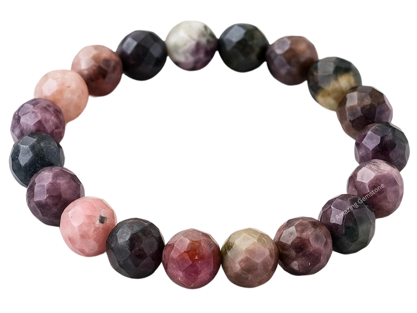 Amazing Gemstone Multi Tourmaline Bracelet for Women - Chakra Mens Bracelet Protection Crystals & Healing Stones - Blessing Bracelet Spiritual Meditation Gift (Faceted Beaded Bracelet)