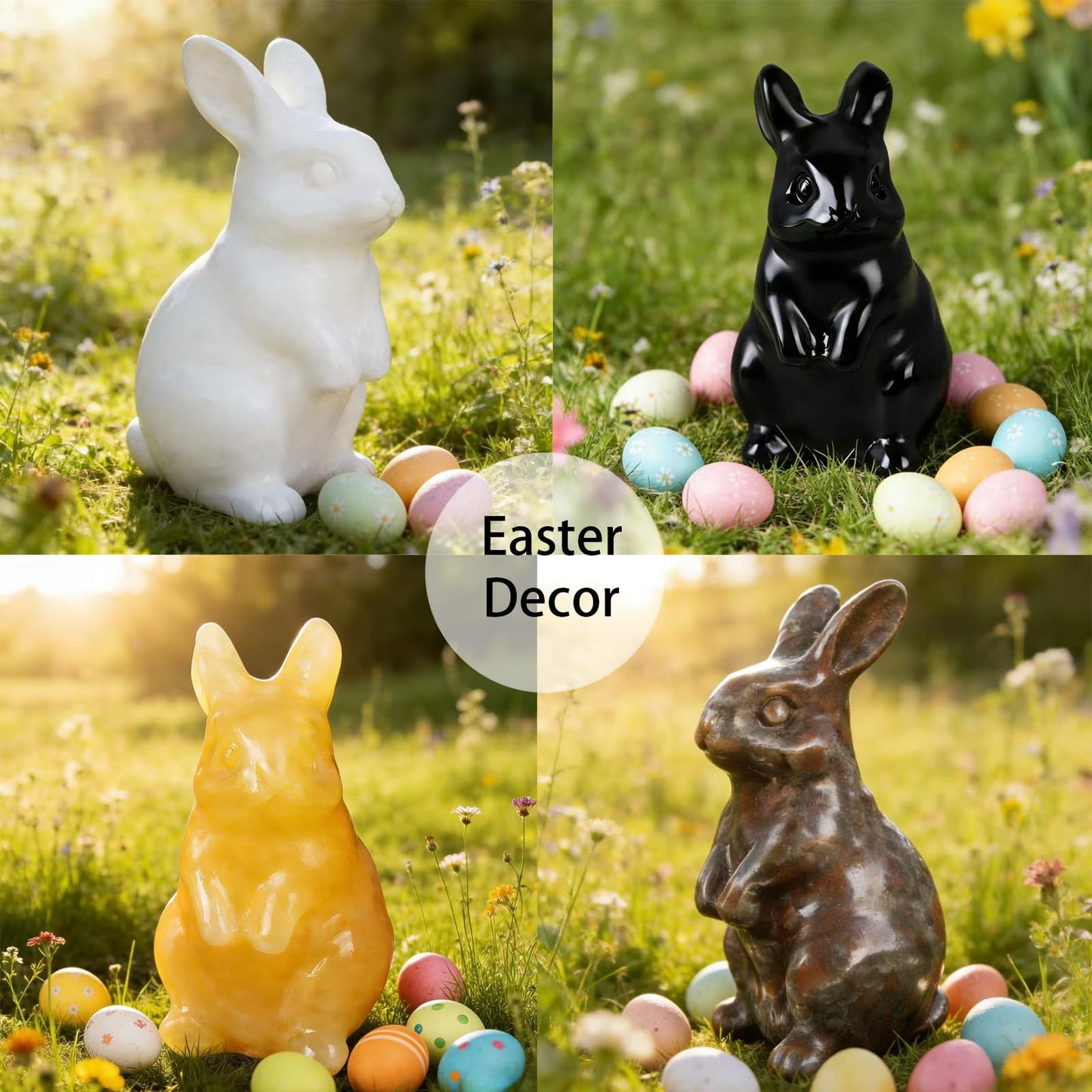 QLRSUXN White Jade Bunny Figurine,Hand-Carved Rabbit Statue for Home Decor,1.6" Healing Crystal Desk Ornament,Easter Gift for Women Men,Lucky Feng Shui Charm for Office,Cute Animal Spirit Totem