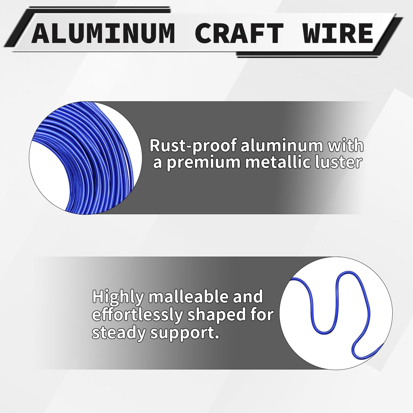 9 Gauge Aluminum Craft Wire, 100 Feet 3mm Bendable Metal Wire for Jewelry Making, Sculpting and Floral Design, Soft Armature Wire for DIY Crafts (Royal Blue)