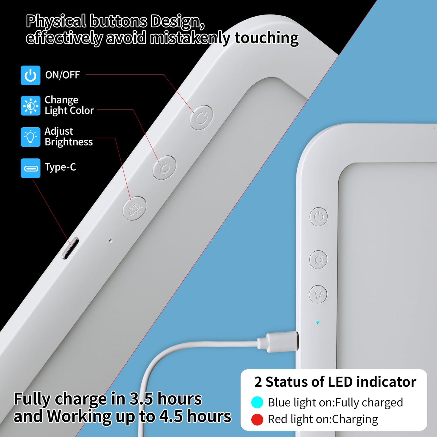 Rechargeable A3 LED Light Box with Carry Bag, elice Wireless Lightbox Drawing Light Table Light Pad Light Copy Board for Artist Sketching, Up to 6670 Lux Super Bright Lightpad for Cricut Weeding Vinyl