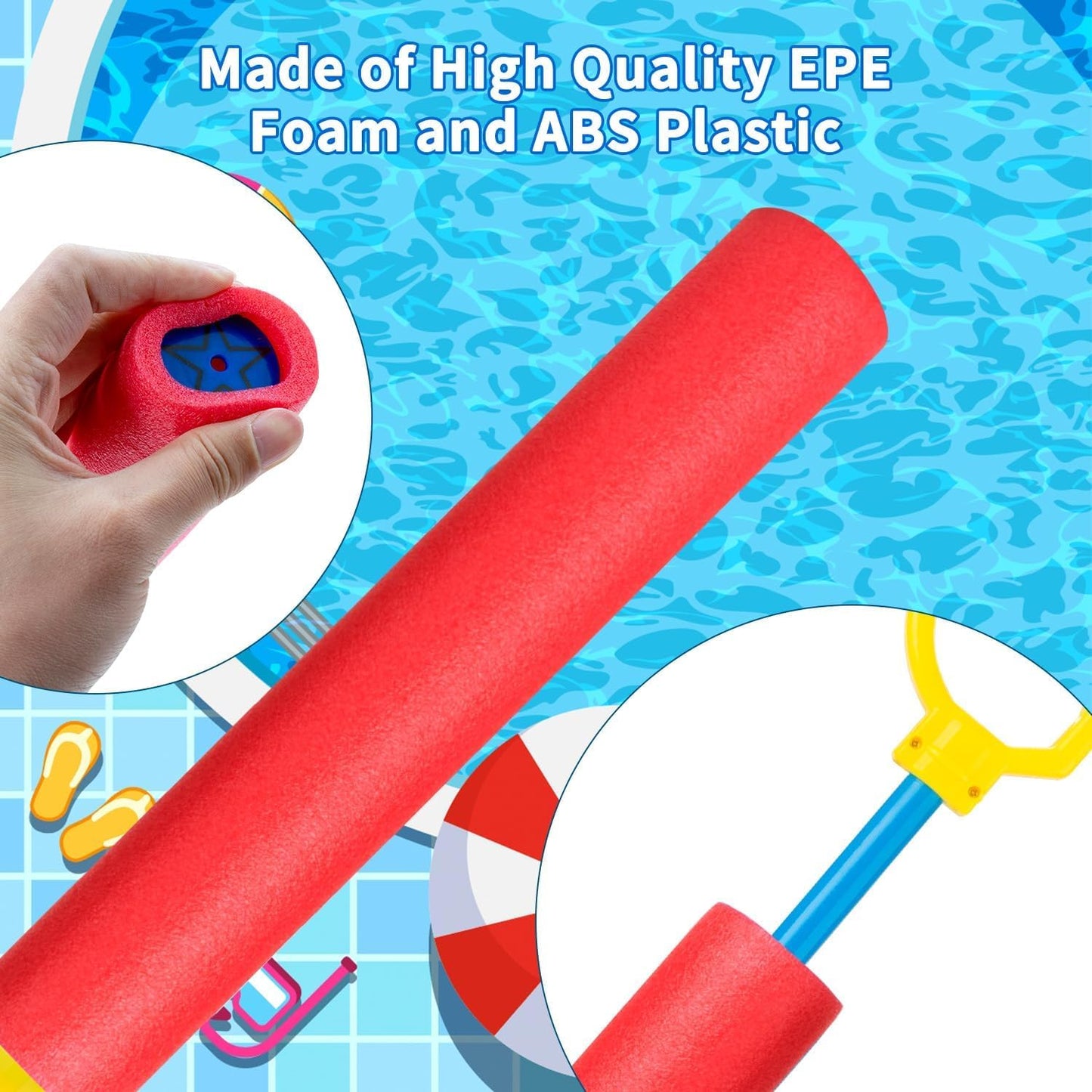 Water Guns for Kids, Outdoor Water Toys, Squirt Blaster Guns Pool Toys for Kids Ages 4-8, 8-12, Backyard Swimming Beach Garden Fighting Game Party Activities for Girls Boys Teen