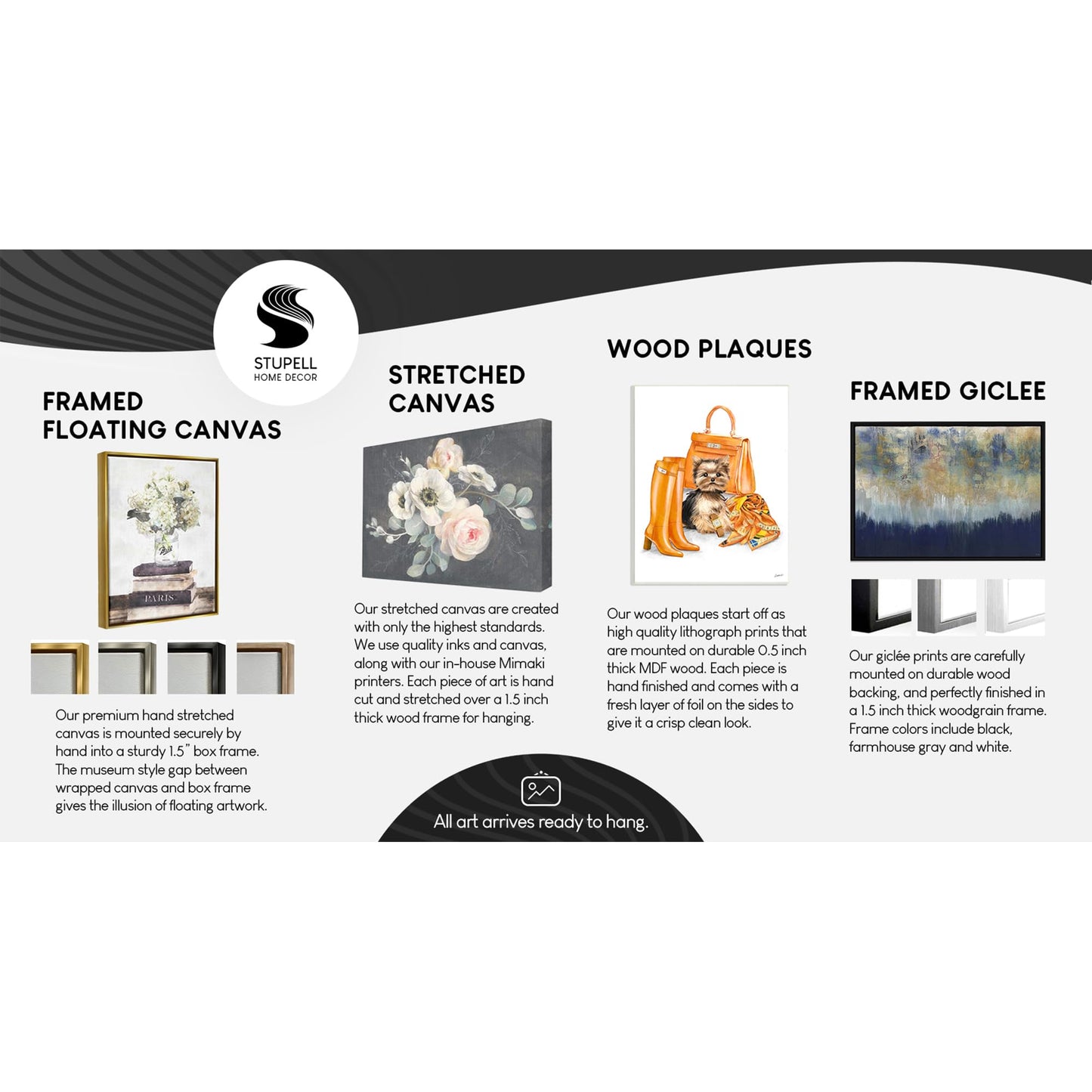 Stupell Industries Elephant & Stacked Desserts Black Framed Floater Canvas Wall Art, design by Heather Gauthier, 21 x 31