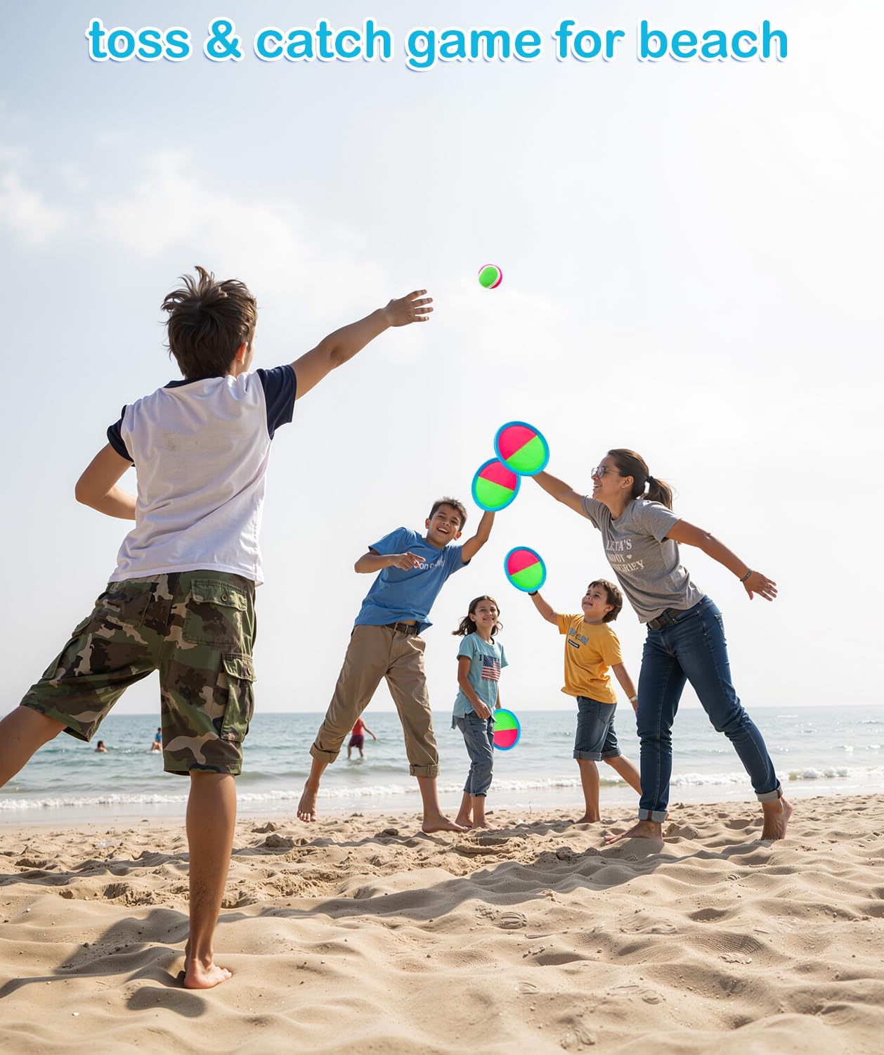 Qrooper Kids Toys Toss and Catch Game Set, Toys for 3 4 5 6 7 8 Year Old Boys Girls Birthday Gift, Yard Outdoor Games for Kid Toddler Ages 4-8 8-12 Beach Pool