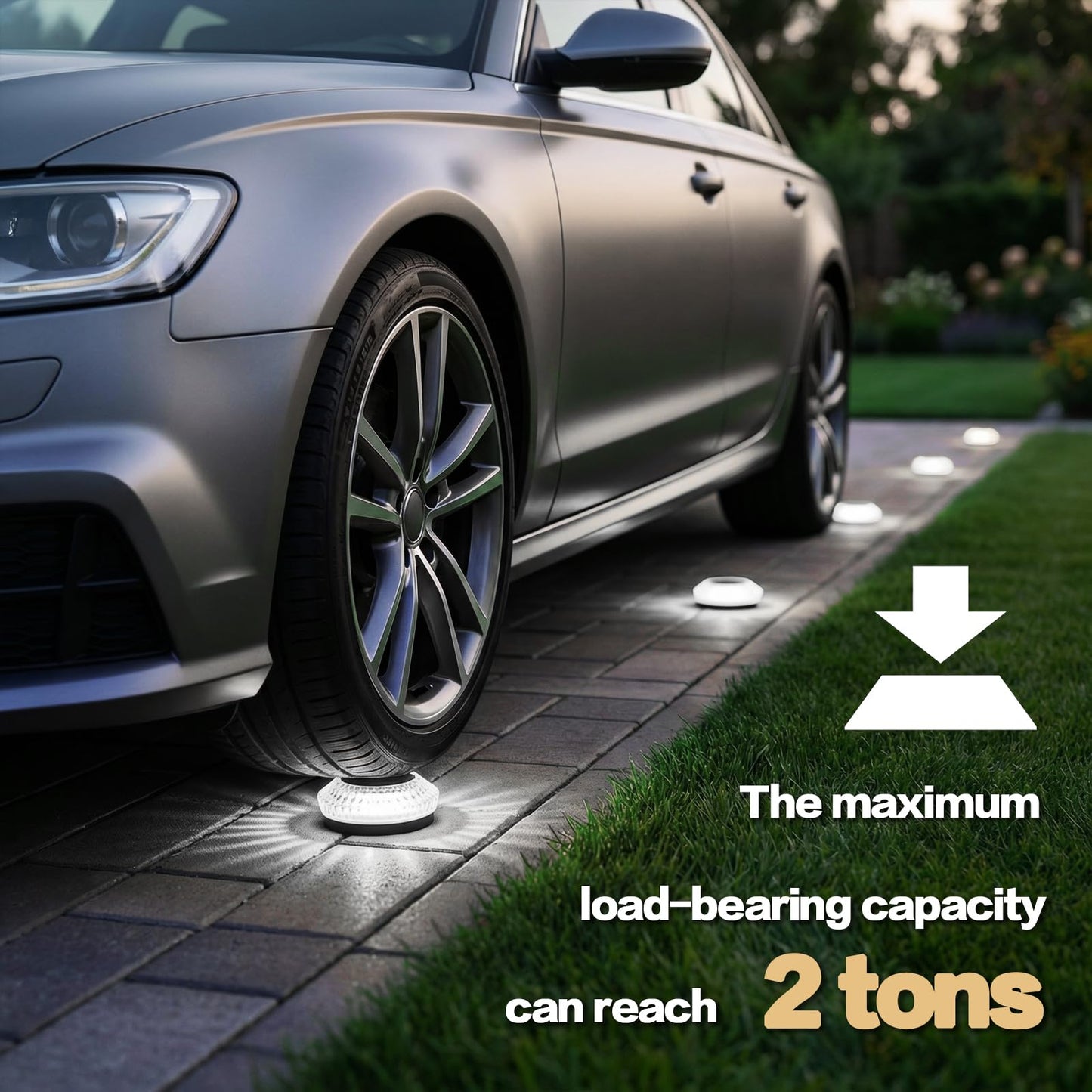 Gahomlumy Solar Ground Lights Outdoor, 8 Pack Solar Powered Pathway Lights IP67 Waterproof Anti Glare Diamond Solar Garden Lights Landscape Lighting for Patio Yard Deck Walkway, Cold White