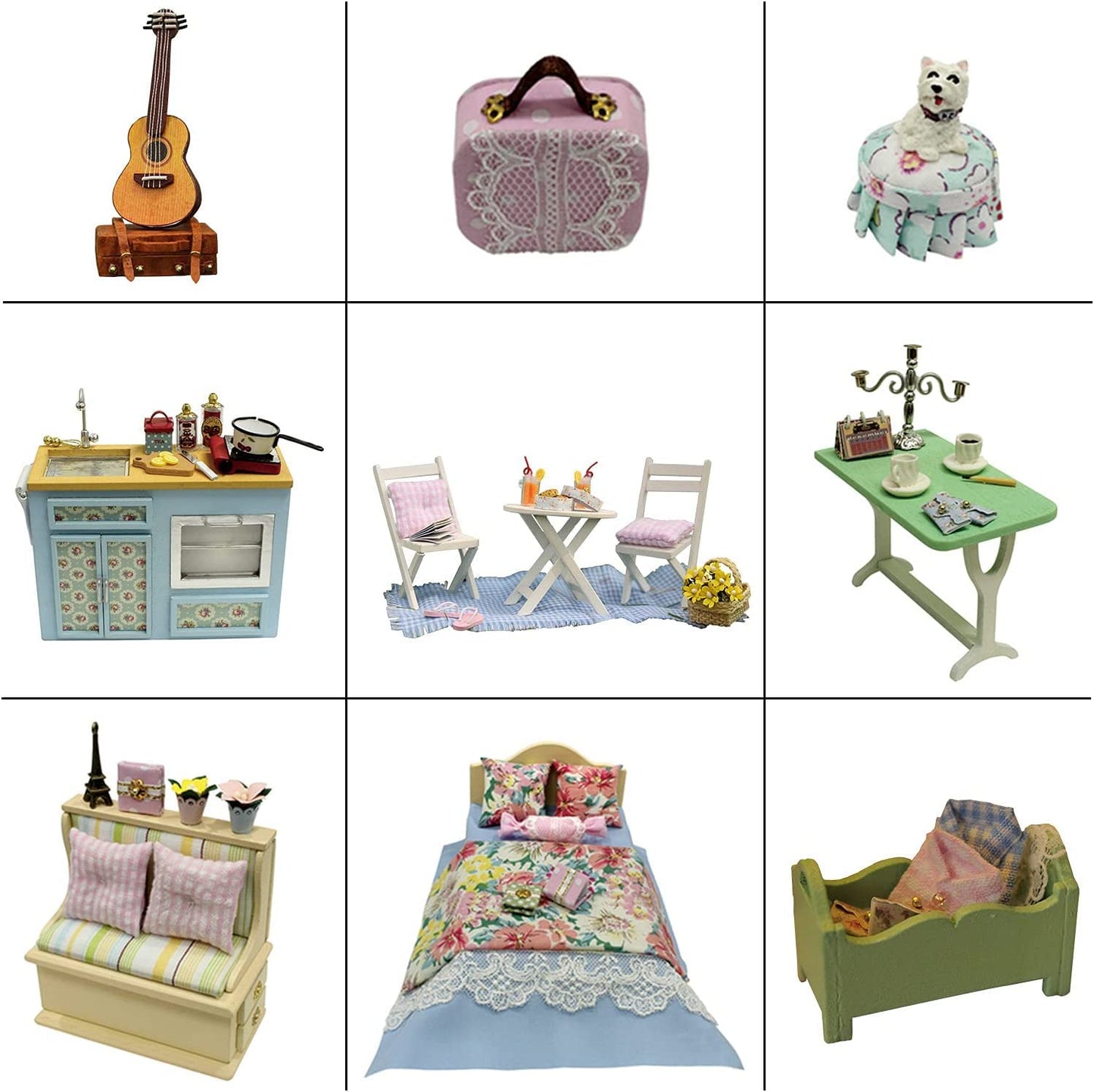 CUTEROOM DIY Miniature Wooden Caravan Dollhouse Kit with Furniture - Creative Mini Doll House Craft for Adults, Teens - Perfect Christmas Birthday Gift