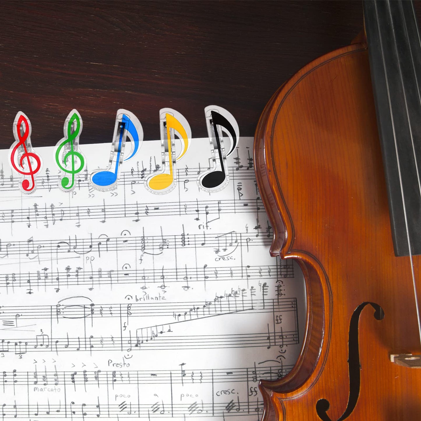PATIKIL Music Note Clips, 20pcs Music Paper Clip Holder, Plastic Music Book Clip Bookmarks Stationery Clips for Paper Book Music Invitation Card Notebook