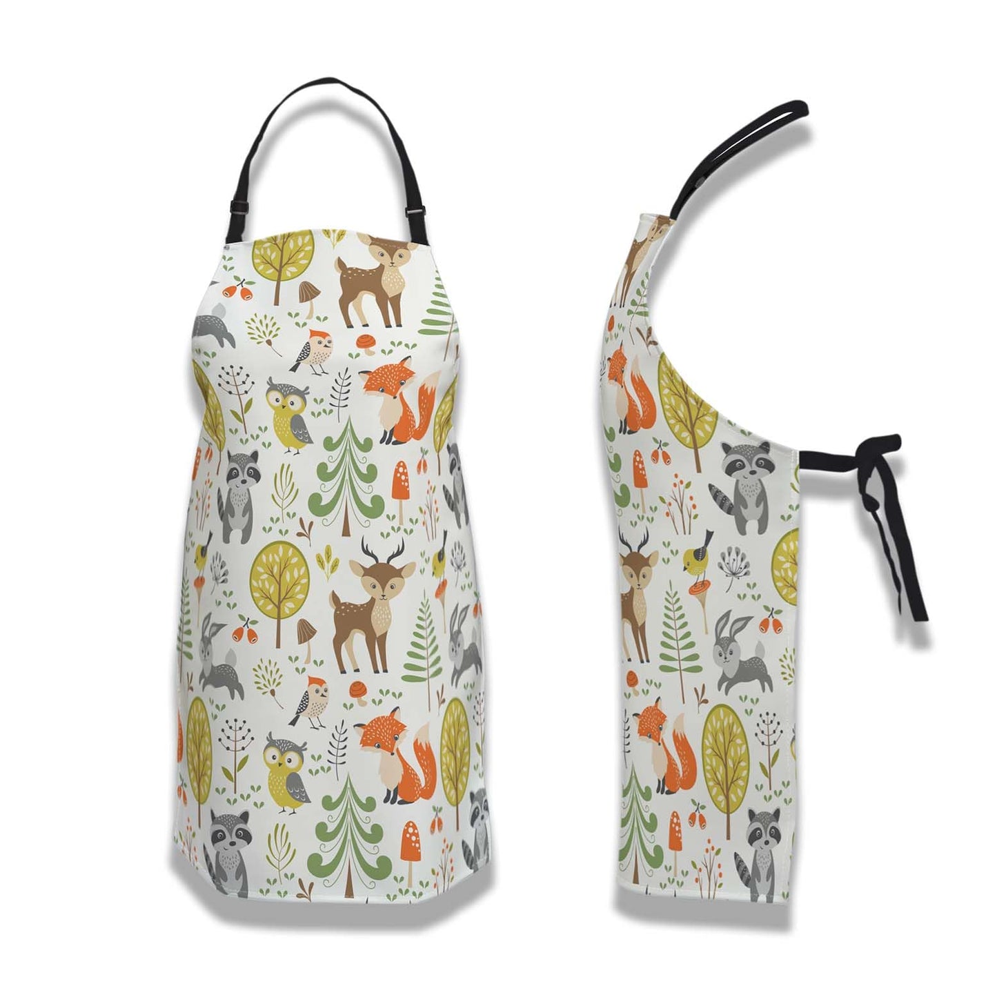 Olikked Gardening Apron for Women Cute Woodland Animals Cooking Aprons for Men for Kitchen Cooking Restaurant BBQ Painting Crafting 27” (W) x 31” (H), Waterproof Apron