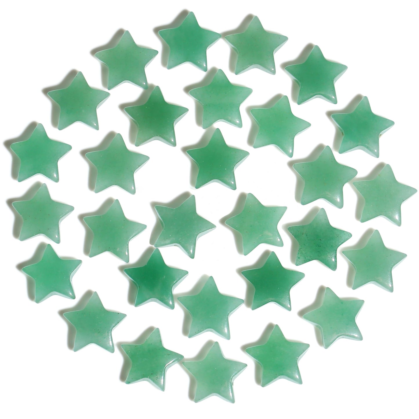 QINJIEJIE 20 PCS Green Aventurine Crystal Star Healing Stones Mini Crystal Cute Polished Pocket Stone Thumb Star Gemstones Set Bulk Wholesale Reiki Energy Balancing Green Christmas Decor