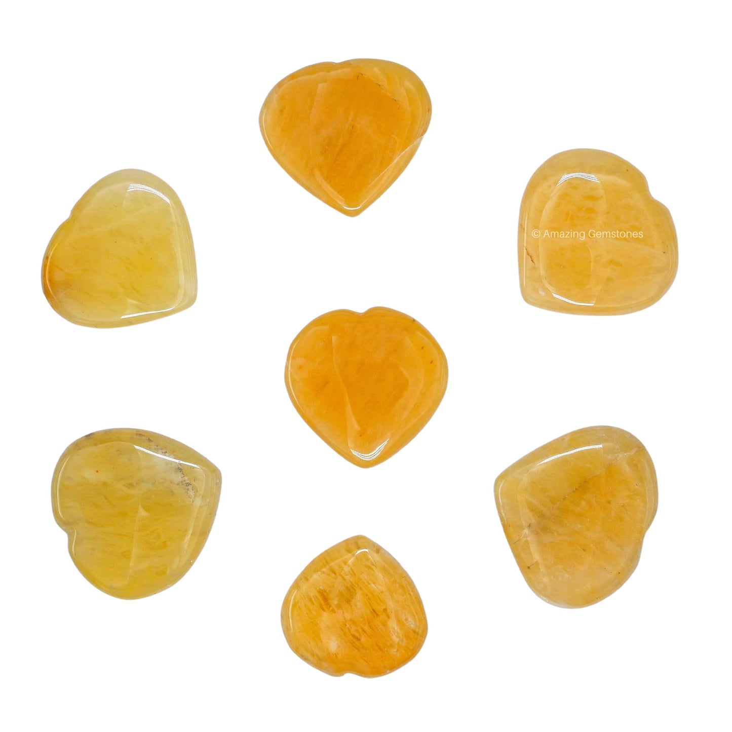 Amazing Gemstone Yellow Aventurine Stone Heart - Pack of 2 Crystal Heart Stones Rocks - Corazones De Piedra Crystals and Healing Stones Heart Shaped Crystal - Stocking Stuffers Gifts